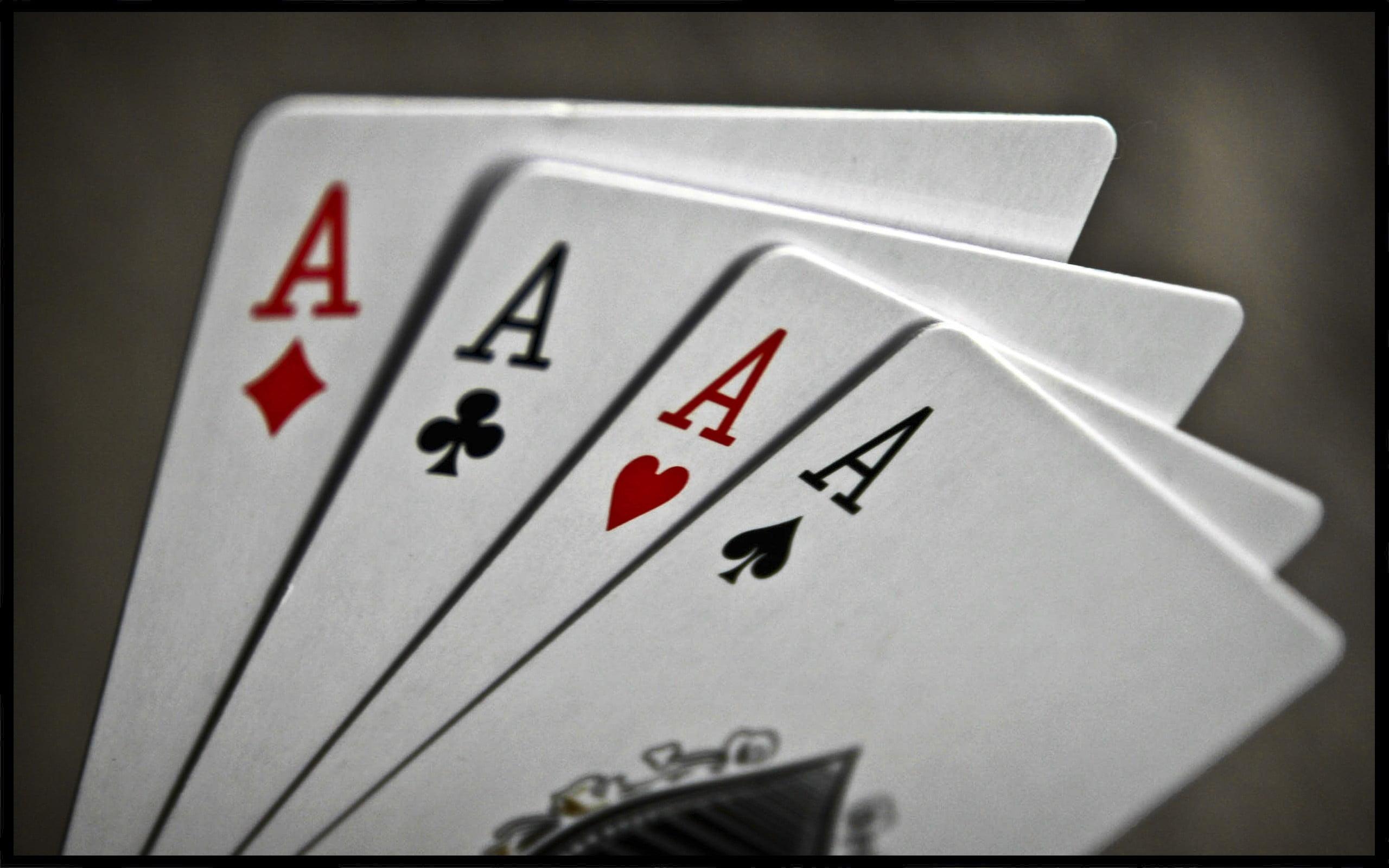 Ace of Diamonds, clubs, heart, and spade playing cards HD