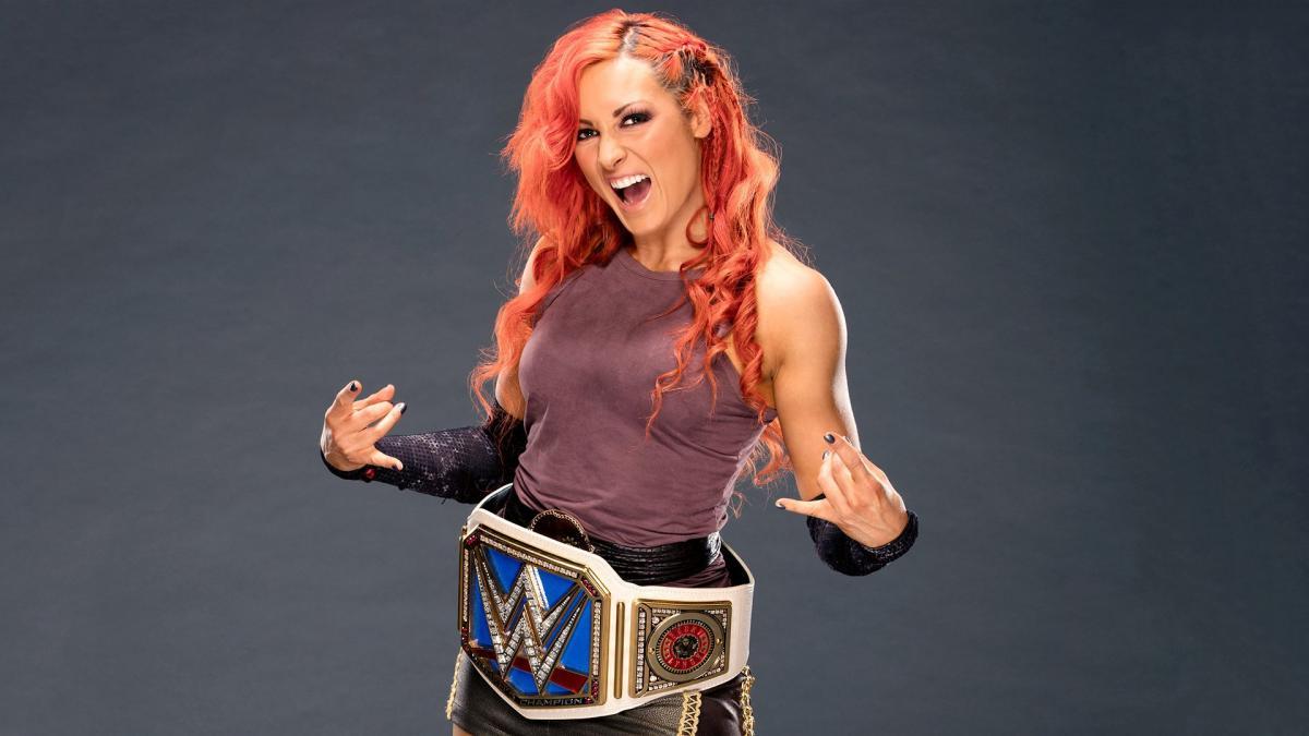 Becky Lynch shows off her SmackDown Women's Championship