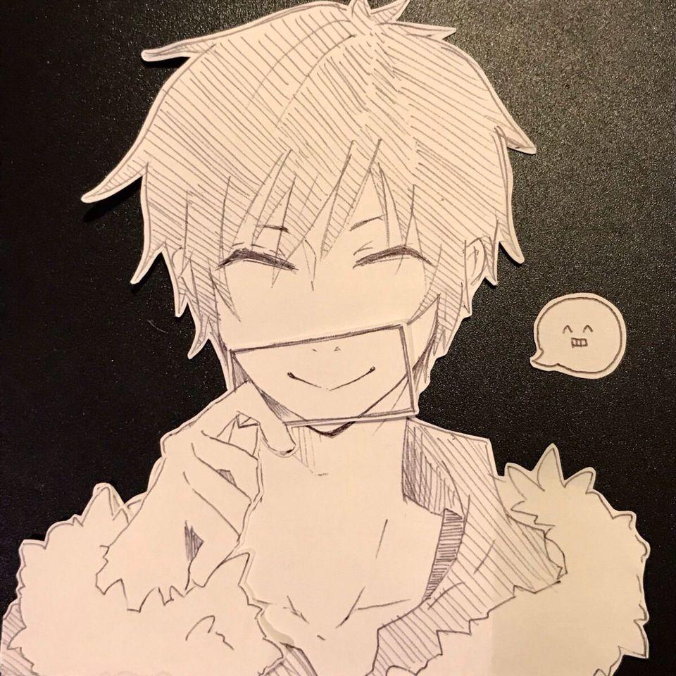 cute anime boy smile