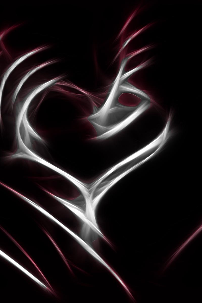 Download wallpaper 800x1200 abstract, heart, line, white