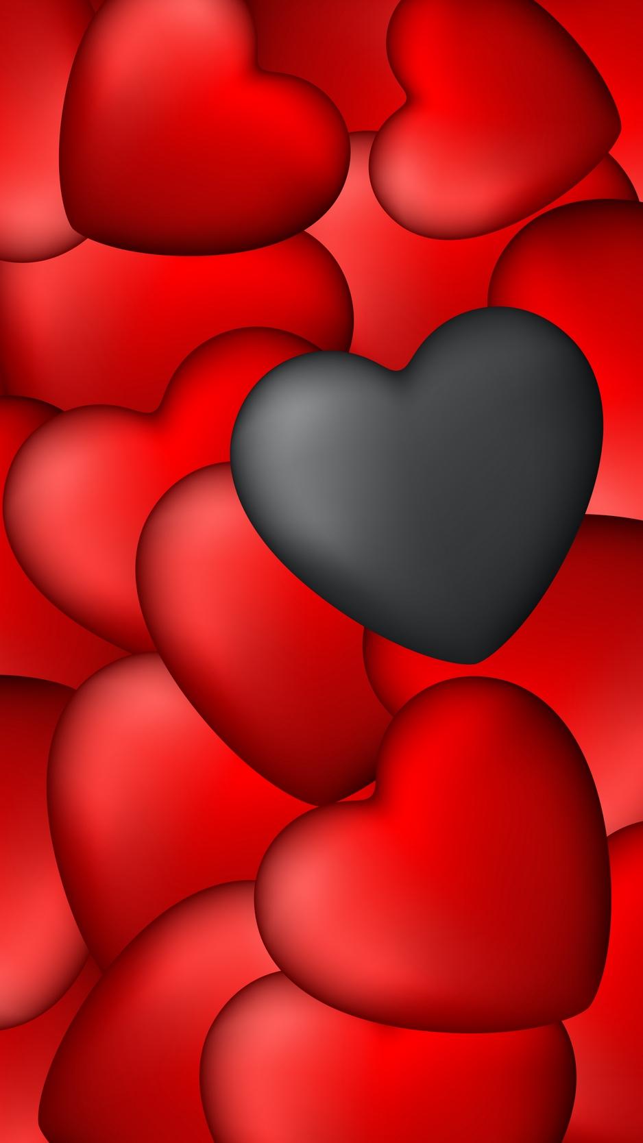 Wallpaper Hearts, Art, Red, Black And Black Heart