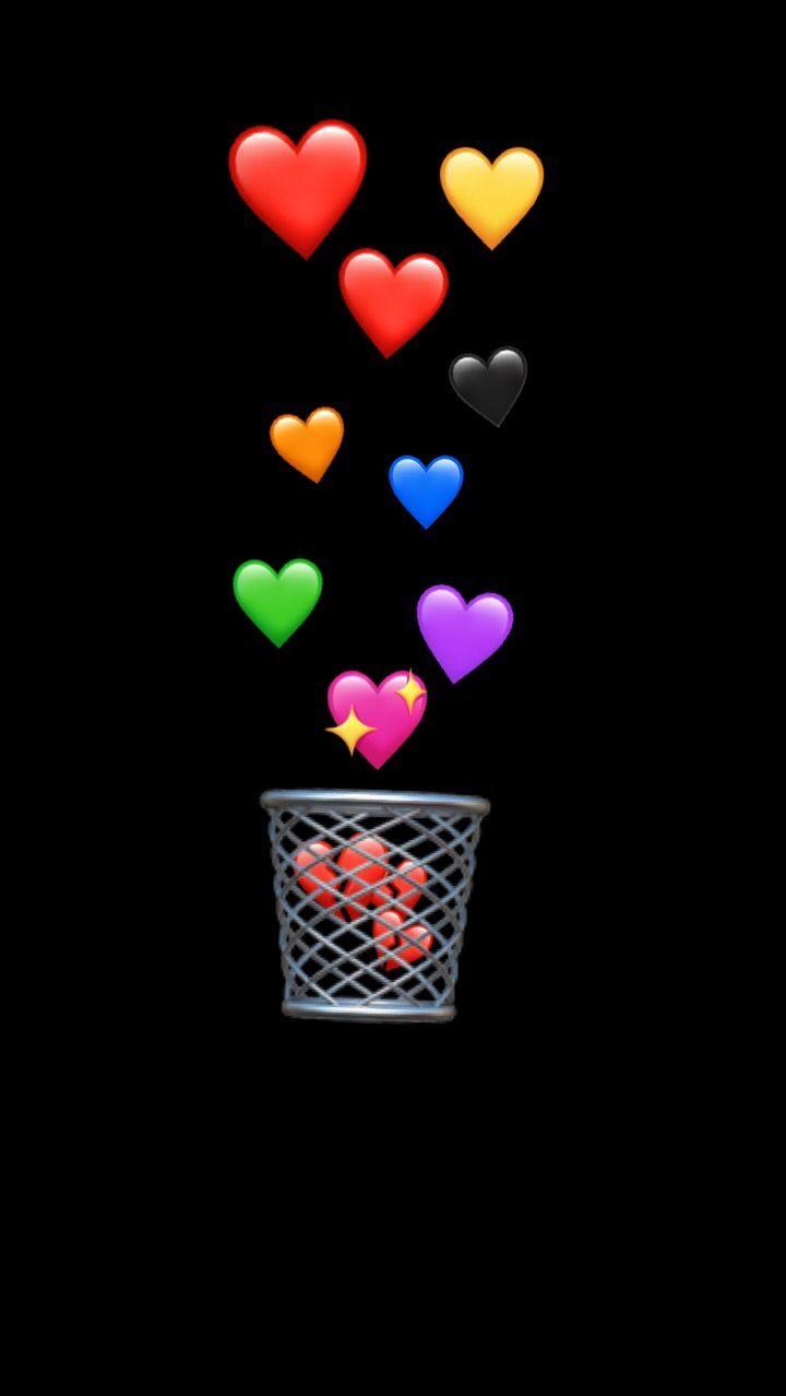 Wallpaper iPhone Emojis❤️ Emoji Black Background