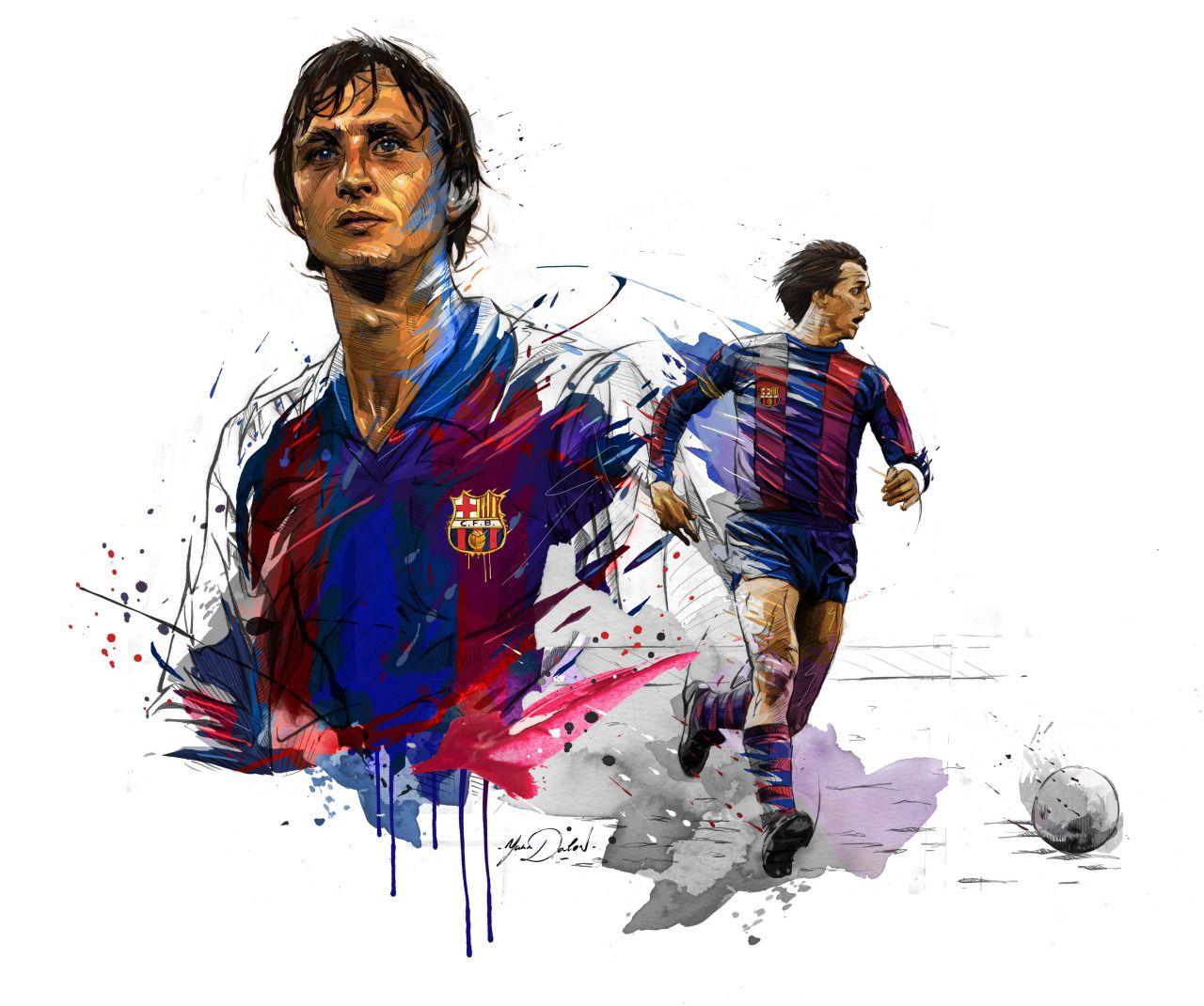 Johan Cruyff of Barcelona wallpaper. Football design