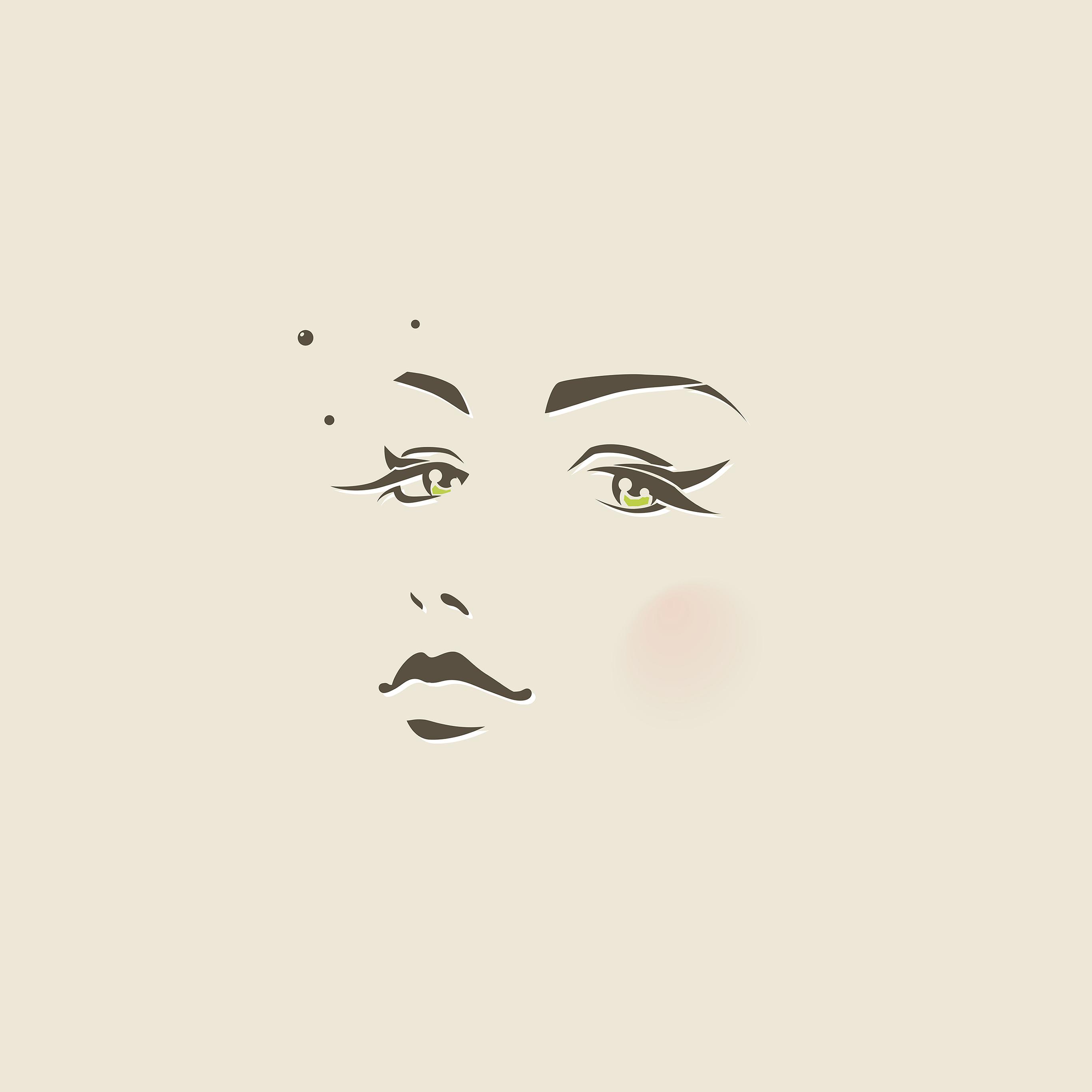 Girl Face Illust Art Minimal Wallpaper