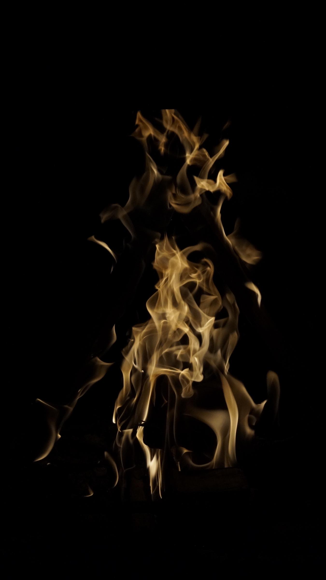 Download wallpaper 1350x2400 fire, flame, smoke, color, dark