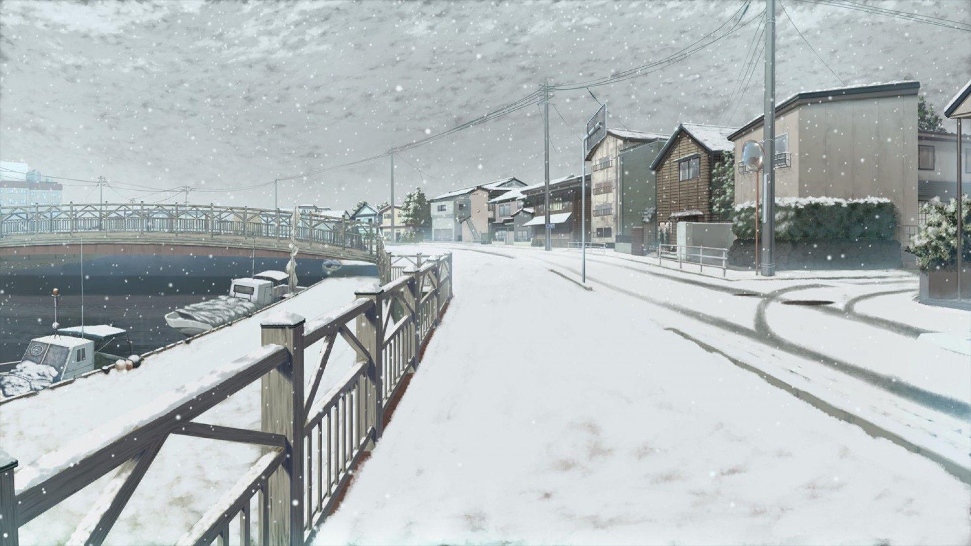 Anime Winter Scenery HD Wallpaperx1080. Anime scenery, Scenery wallpaper, Winter scenery