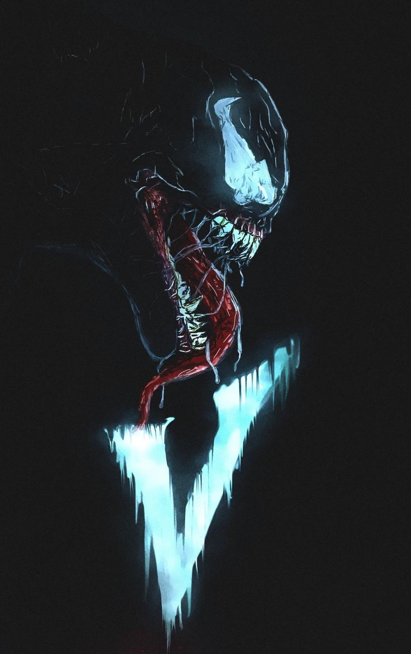Download 840x1336 wallpaper venom, villain, minimal, artwork