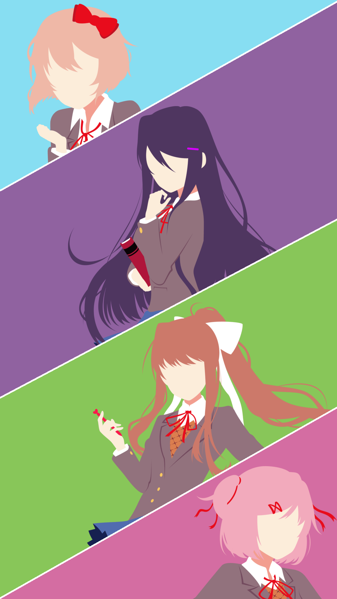 Minimal DDLC Phone Wallpaper 1920x1080p, DDLC. Literature club