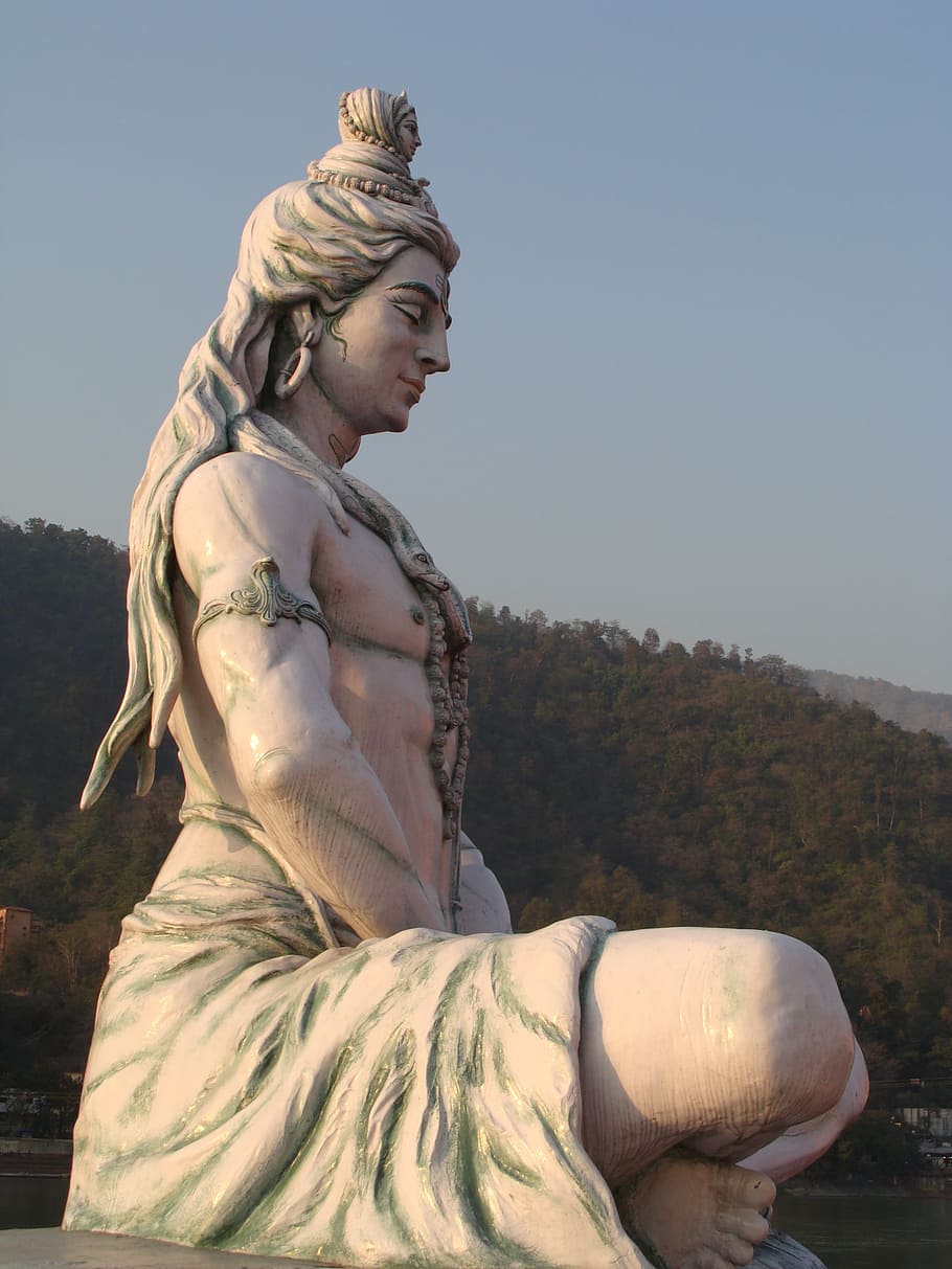 HD wallpaper: Shiva statue near green trees at daytime, god, lord