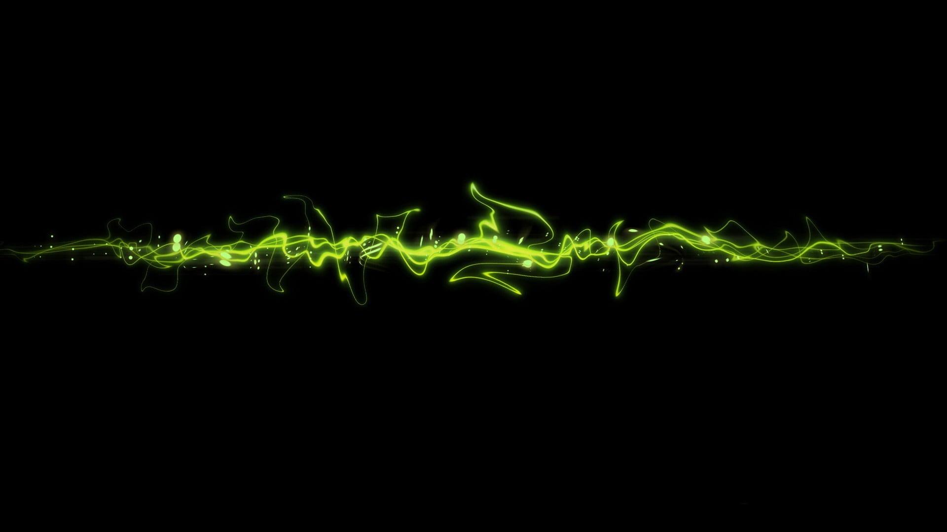 Green smoke digital wallpaper, abstract, shapes, minimalism