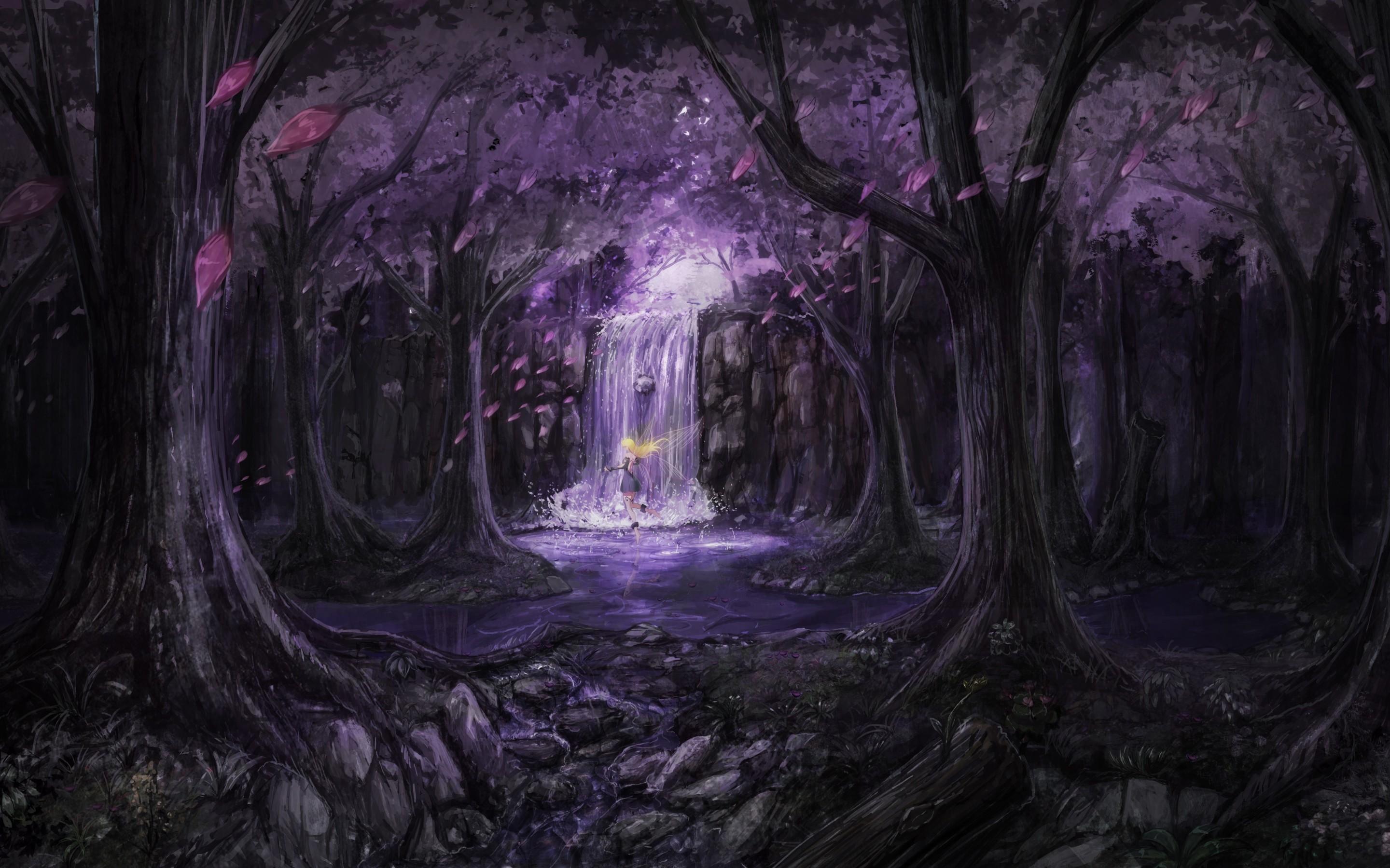 Anime Landscape Trees Dress Fairies 5k Macbook Pro