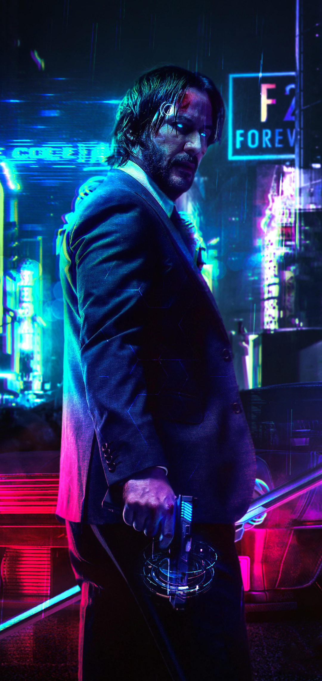 Keanu Reeves Cyberpunk 2077 FanArt. Mobile Wallpaper