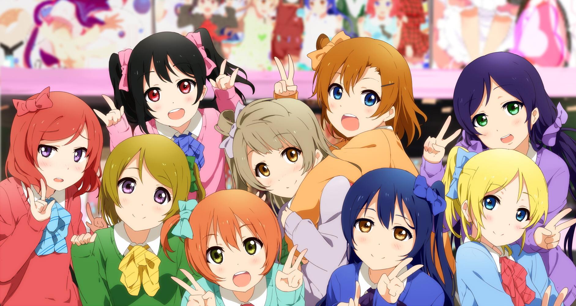 Six assorted color bear plush toys, Love Live!, Love Love
