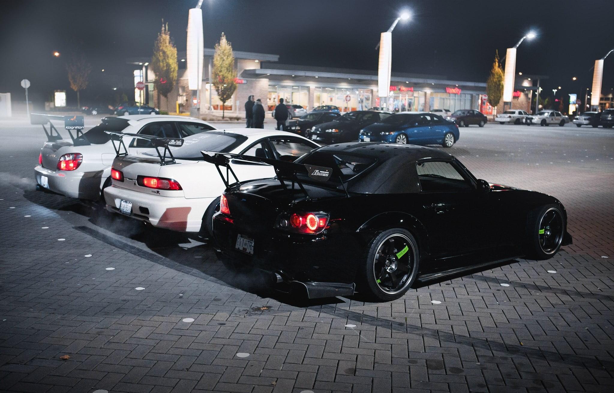Black convertible coupe, Subaru WRX