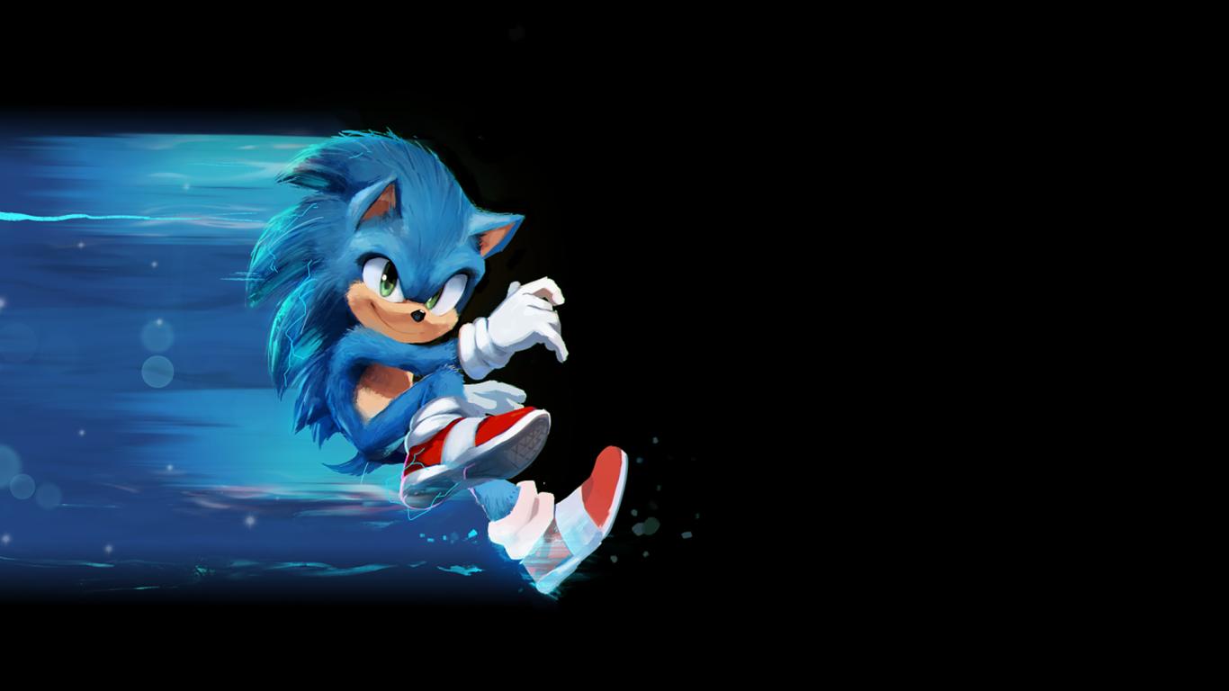 Sonic the Hedgehog Artwork 1366x768 Resolution