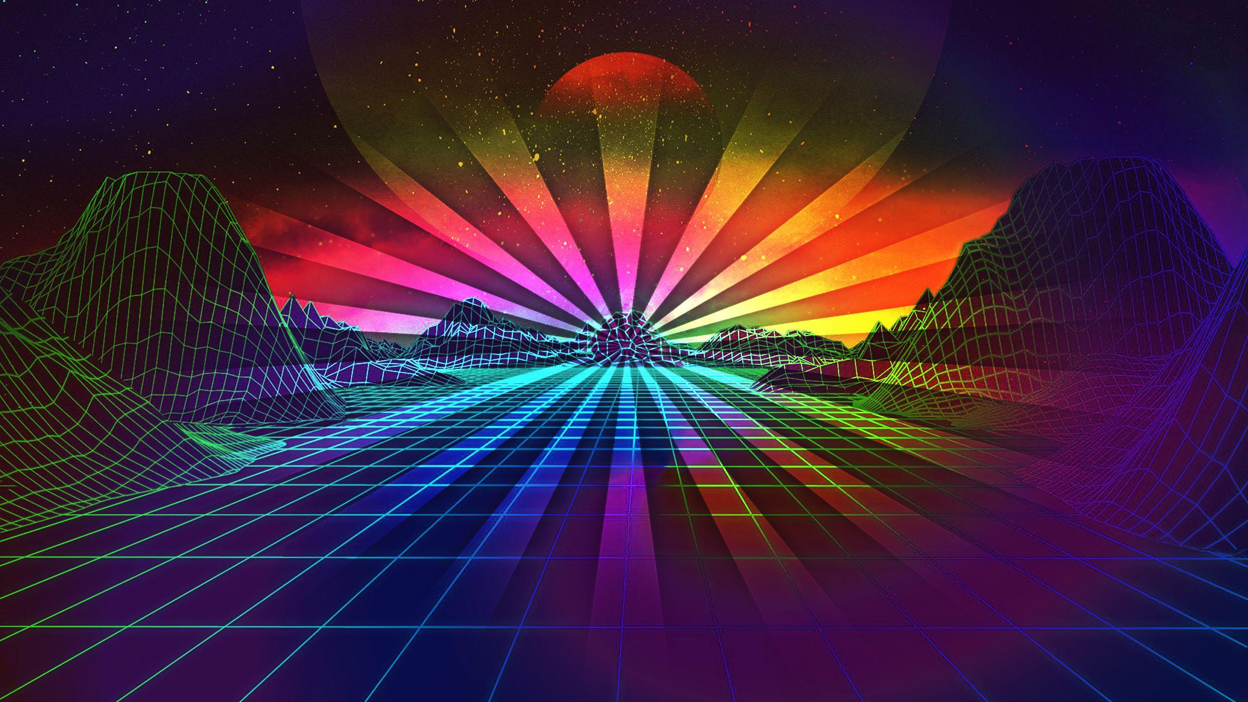 Retro Rainbow 4K Wallpaper For Your Desktop Or Mobile Screen Free