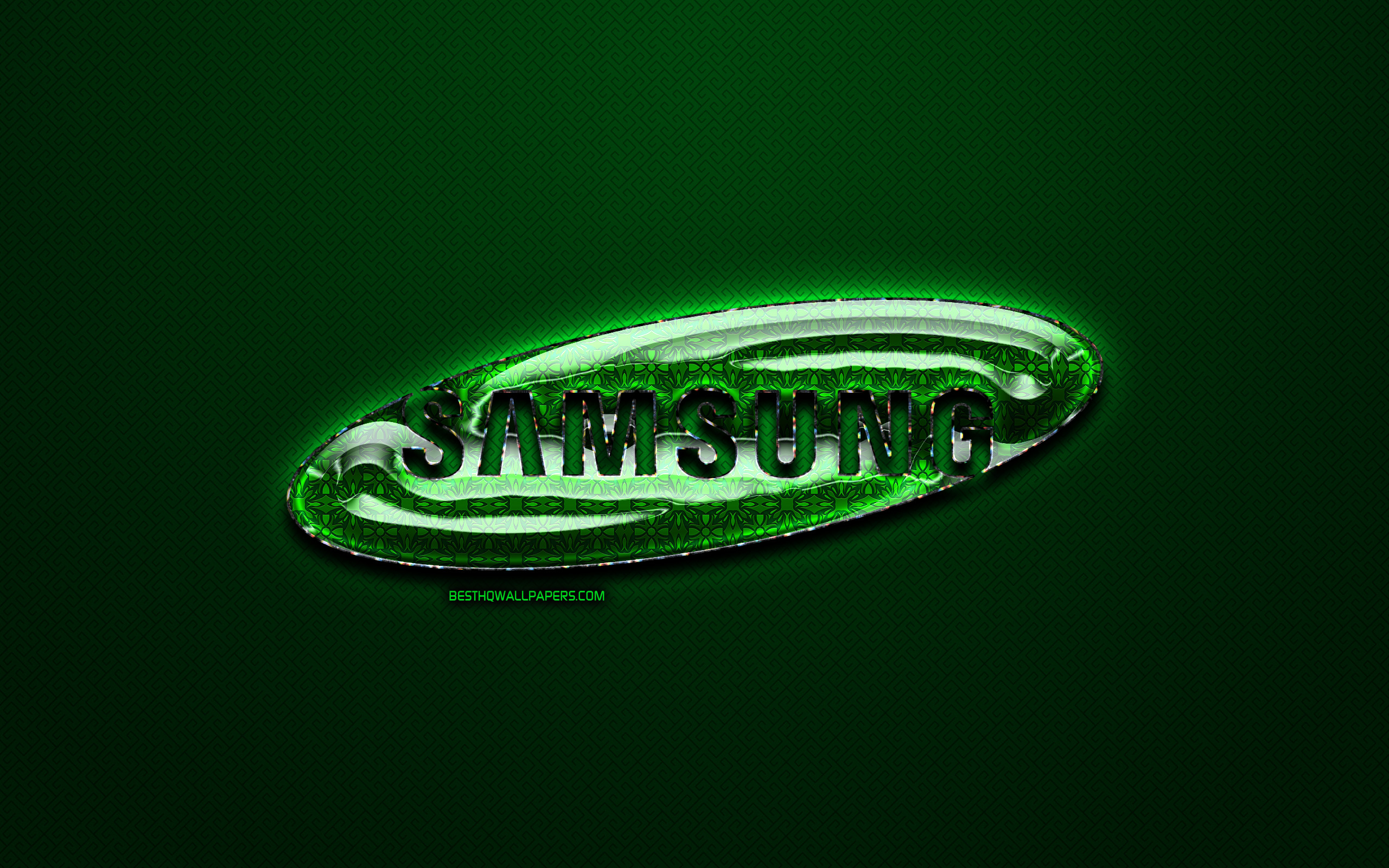Download wallpaper Samsung green logo, green vintage