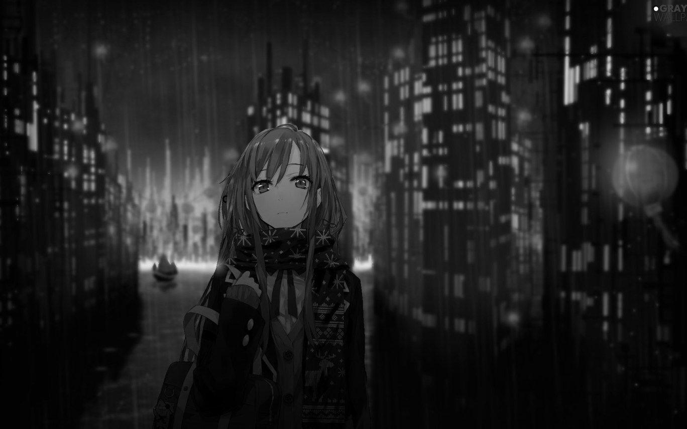 grayscale anime profile picture on Craiyon