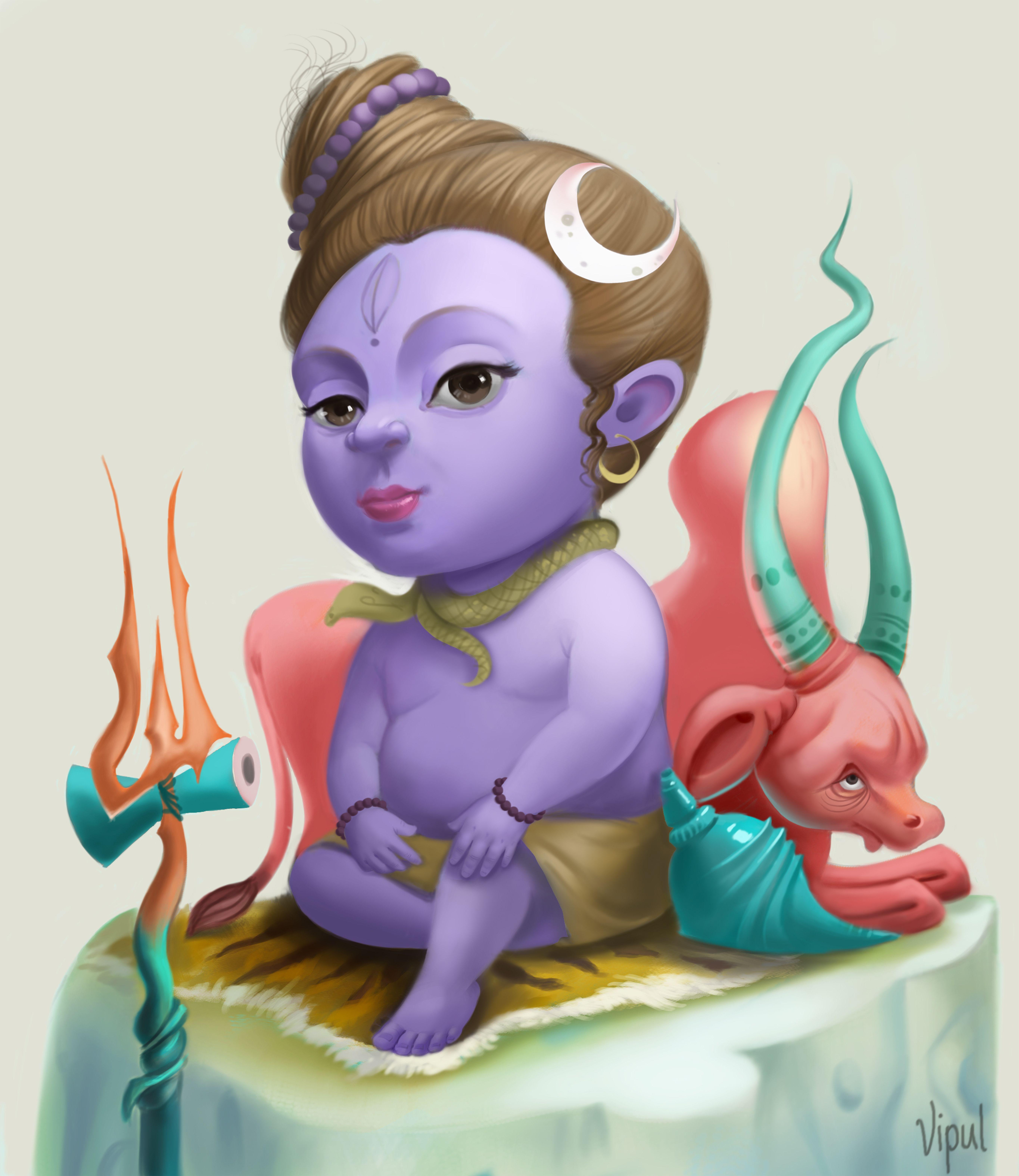 Bal Shiva art.This is a child form avatar of lord shiva .i made it because whenever i see for lord shiva references on pintere. Shiva art, Lord shiva, Shiva