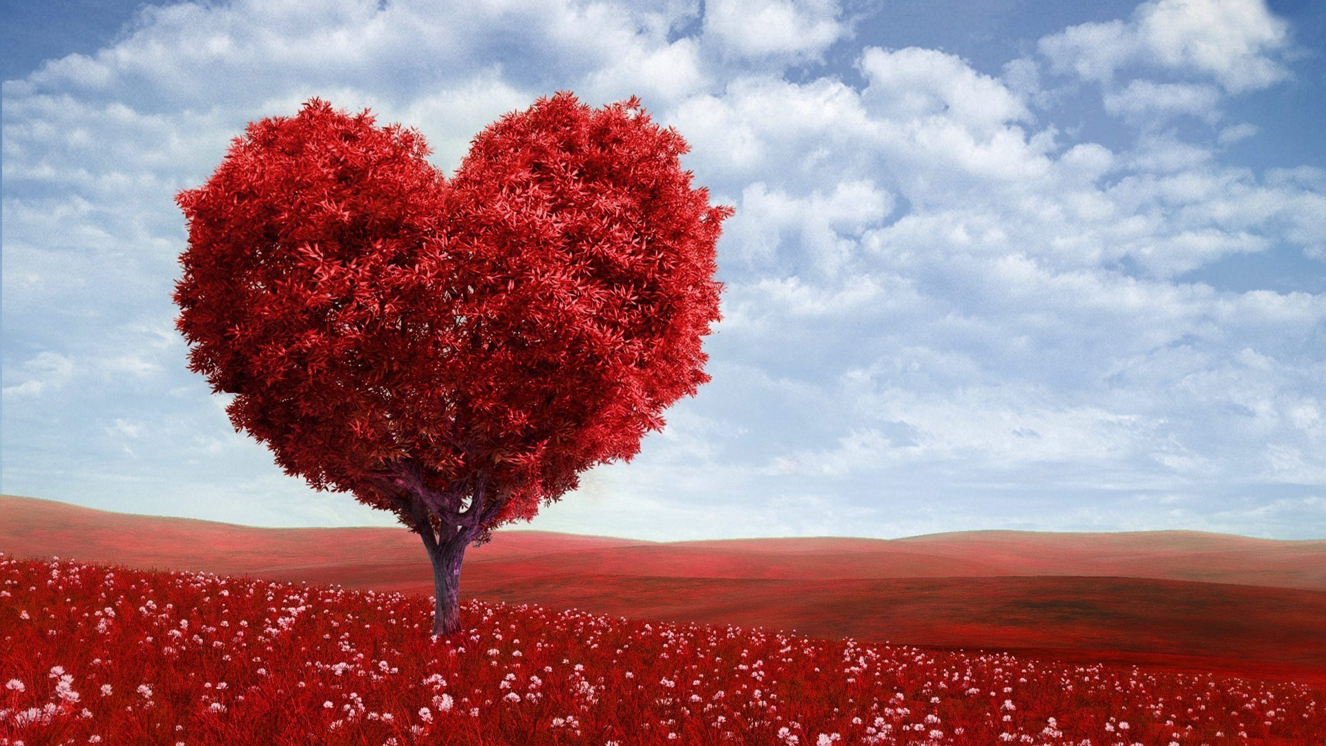 Free download Valentine Love Tree computer desktop