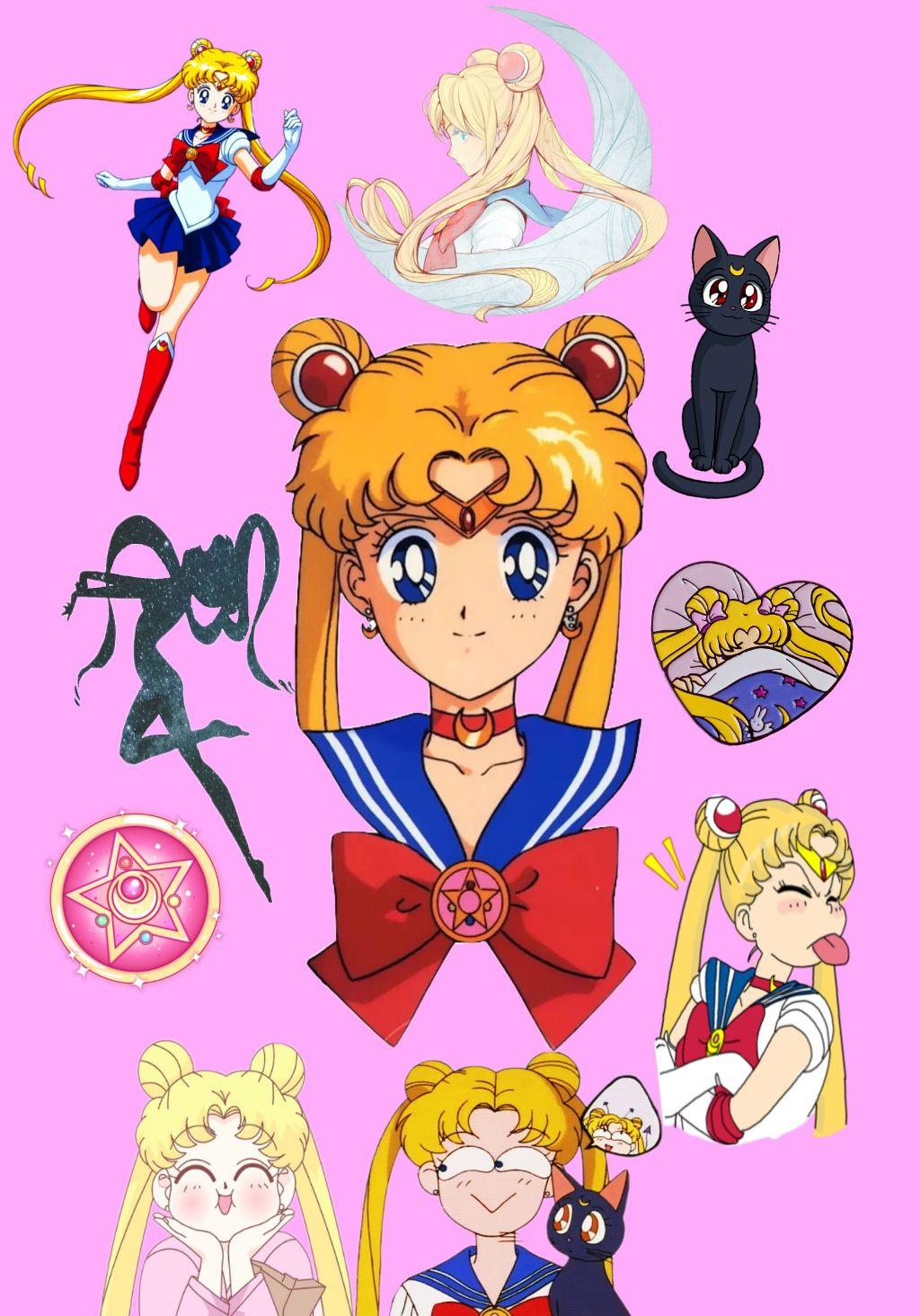 freetoedit salirmoon sailor anime wallpaper pink 90's