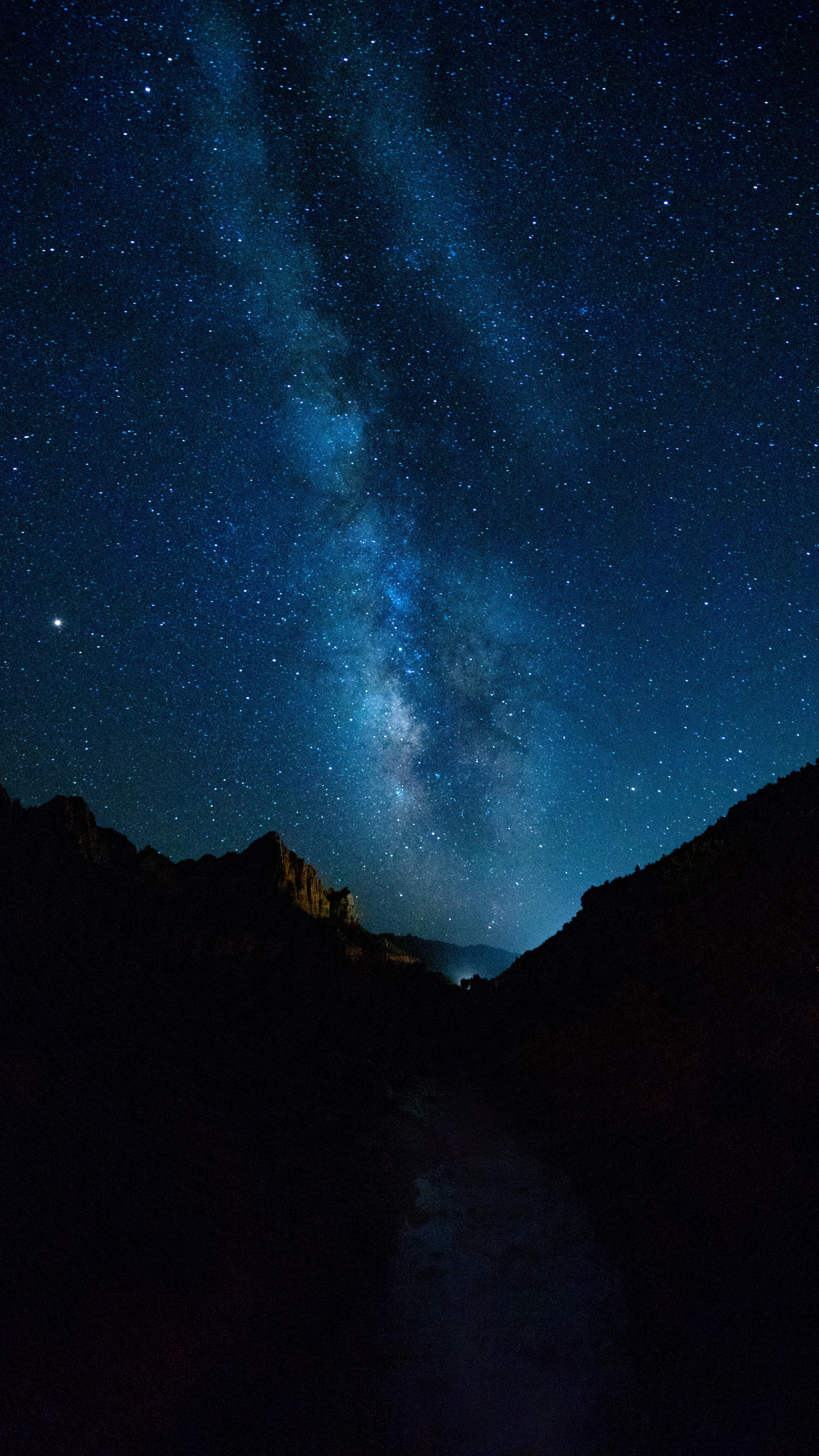 Download wallpaper 3376x6000 starry sky, stars, mountains