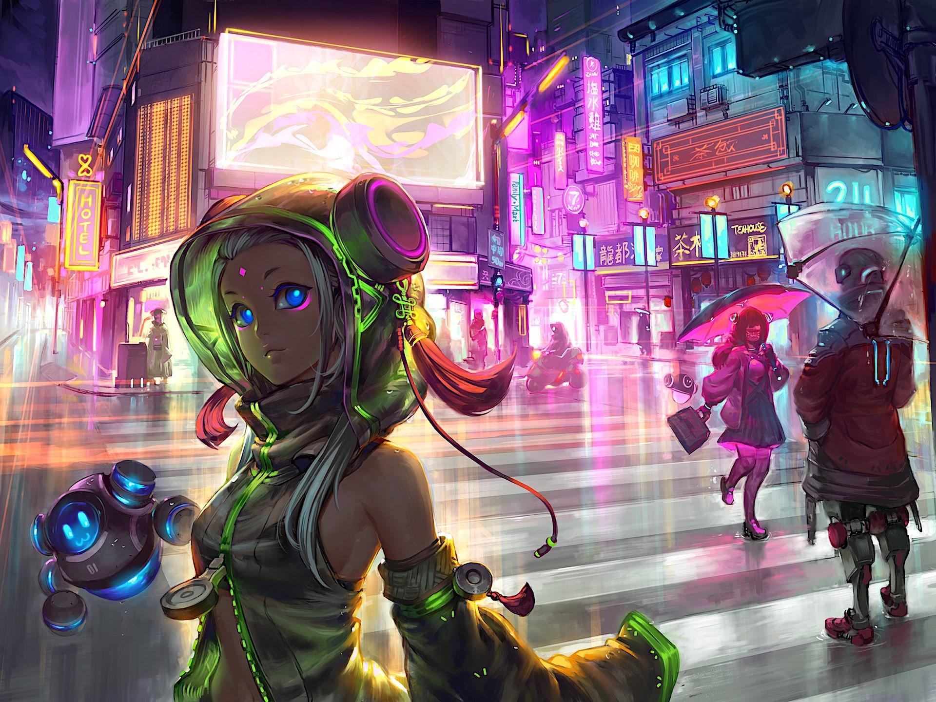 Anime Cyberpunk Scifi Futuristic City Wallpaper and Free