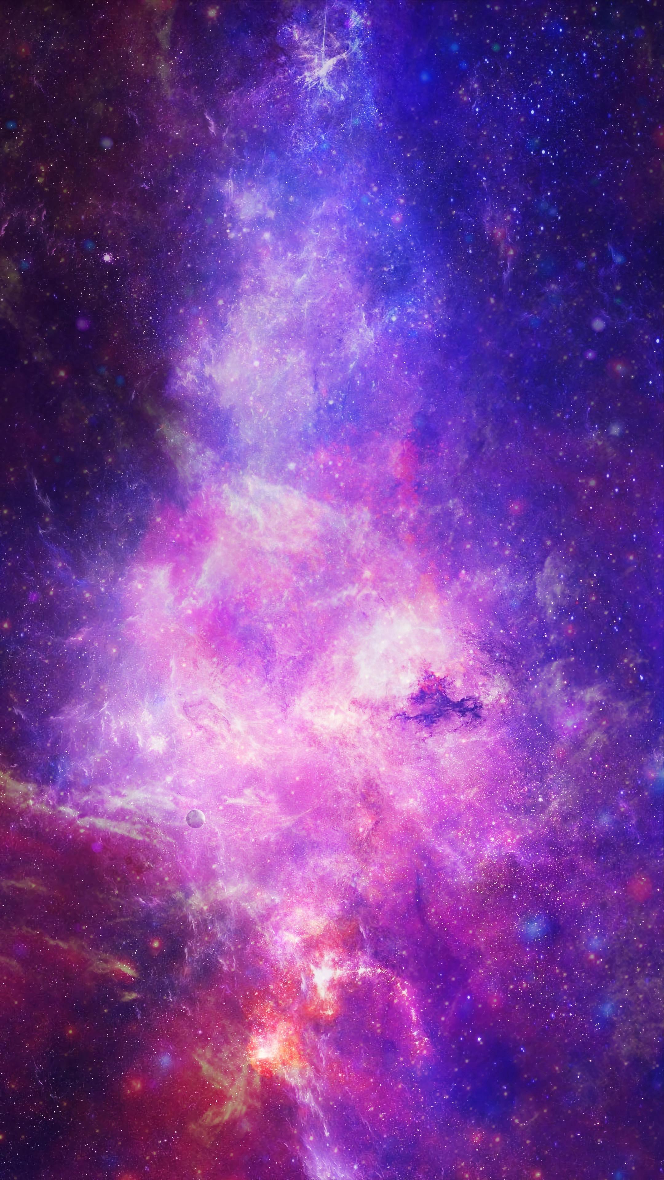 Space Nebula Galaxy Stars Bright Saturated Moto E4