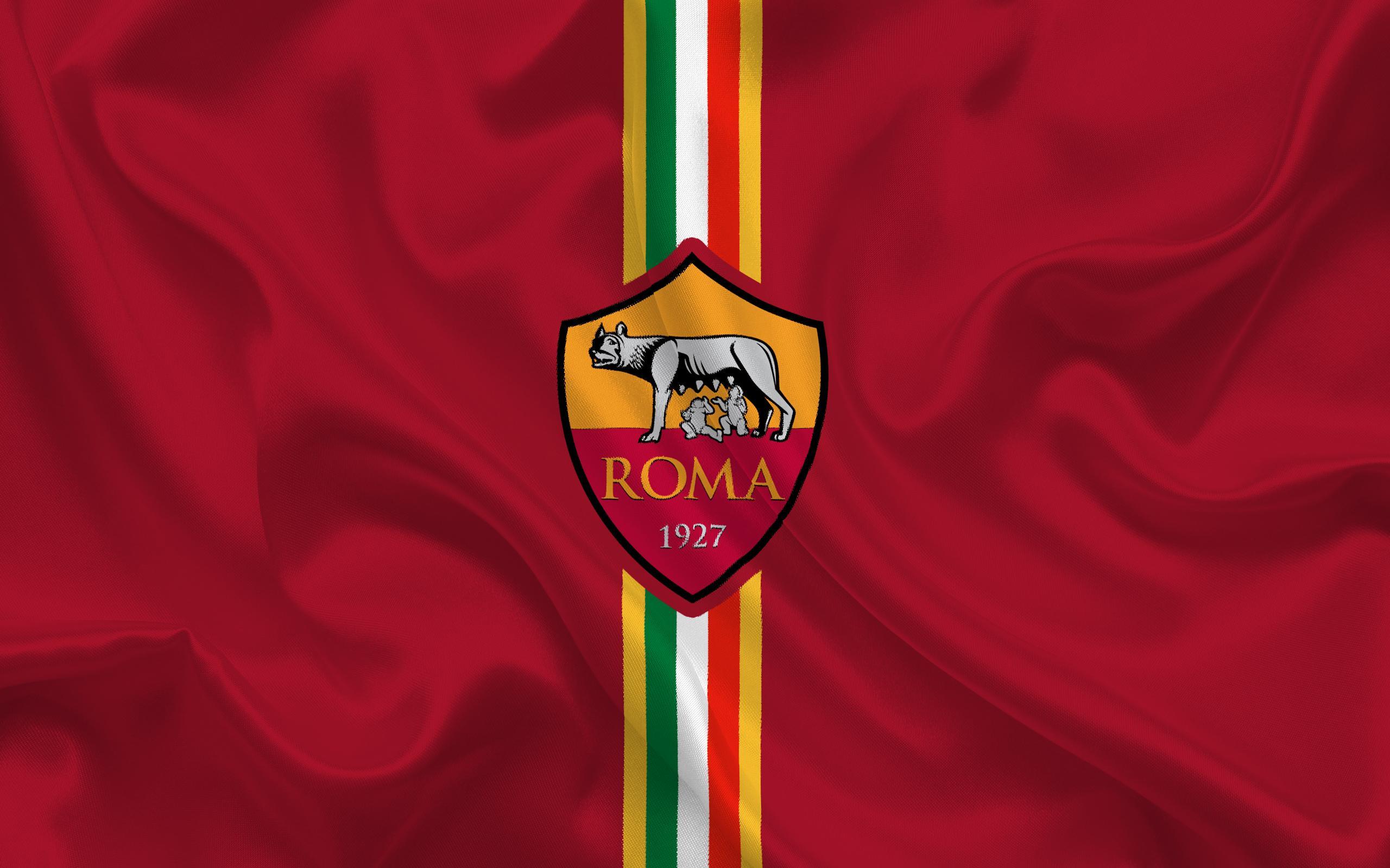 Download wallpaper Roma, football club, emblem of Roma
