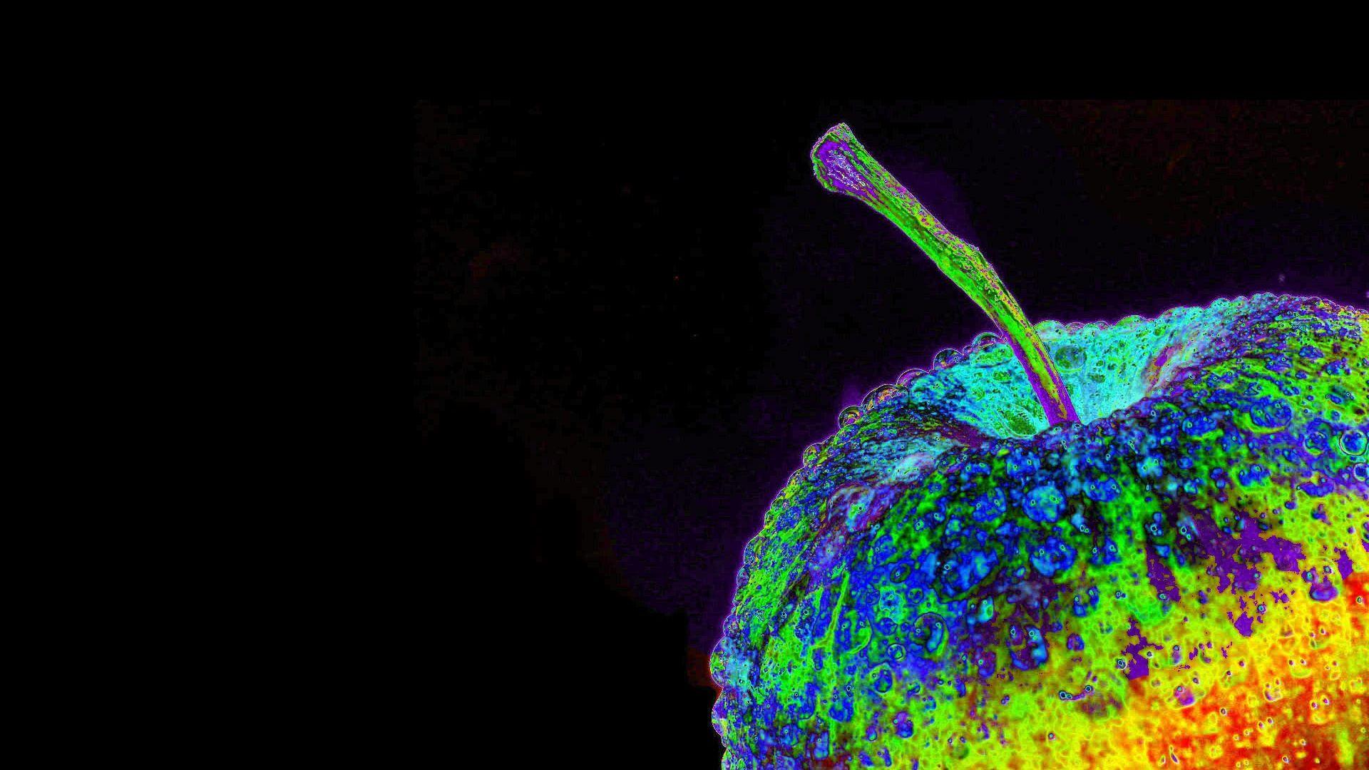 Shiny Colorful Apple Abstract Wallpaper