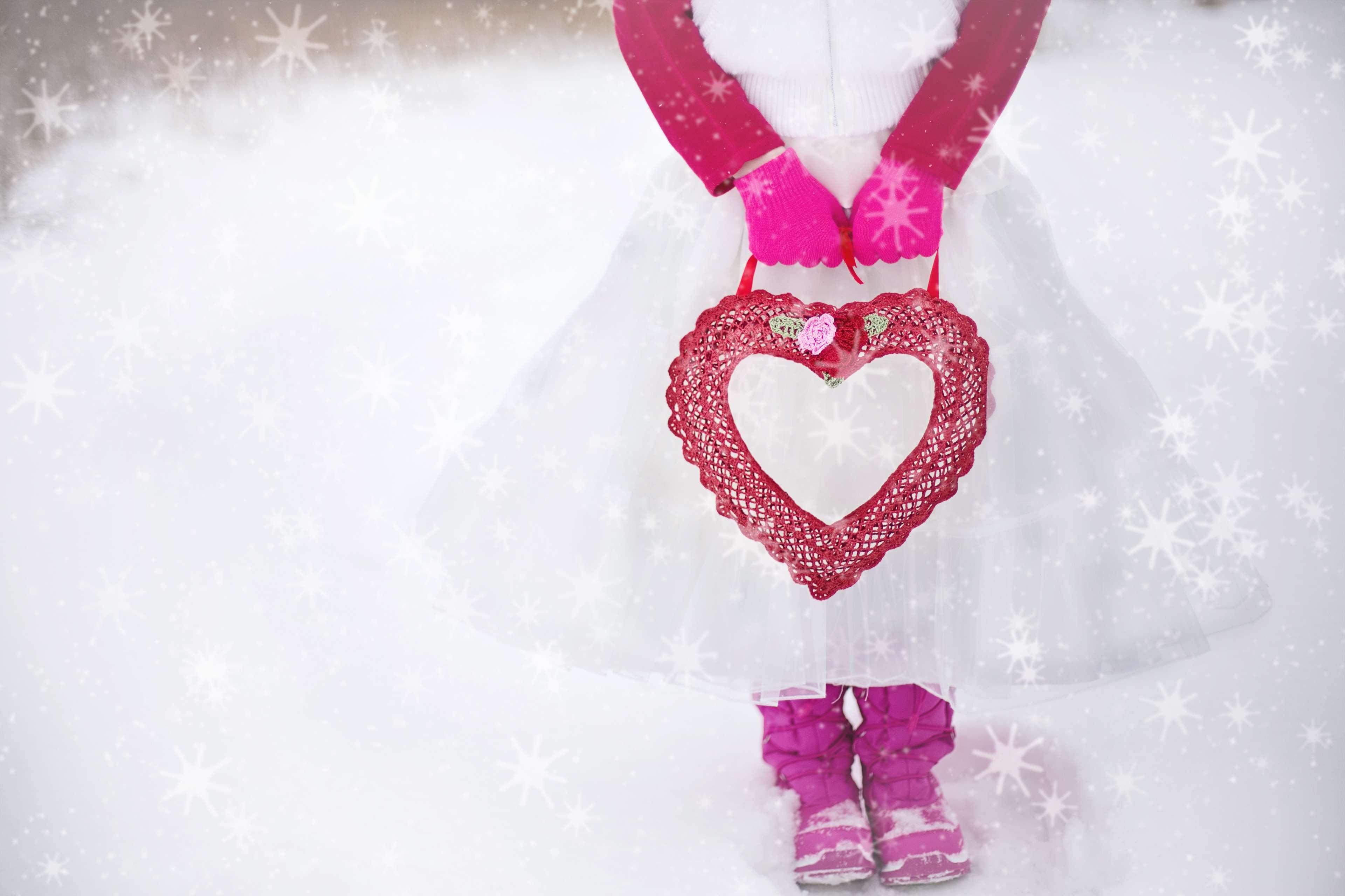cute, girl, heart, love, pink, romantic, valentine, winter