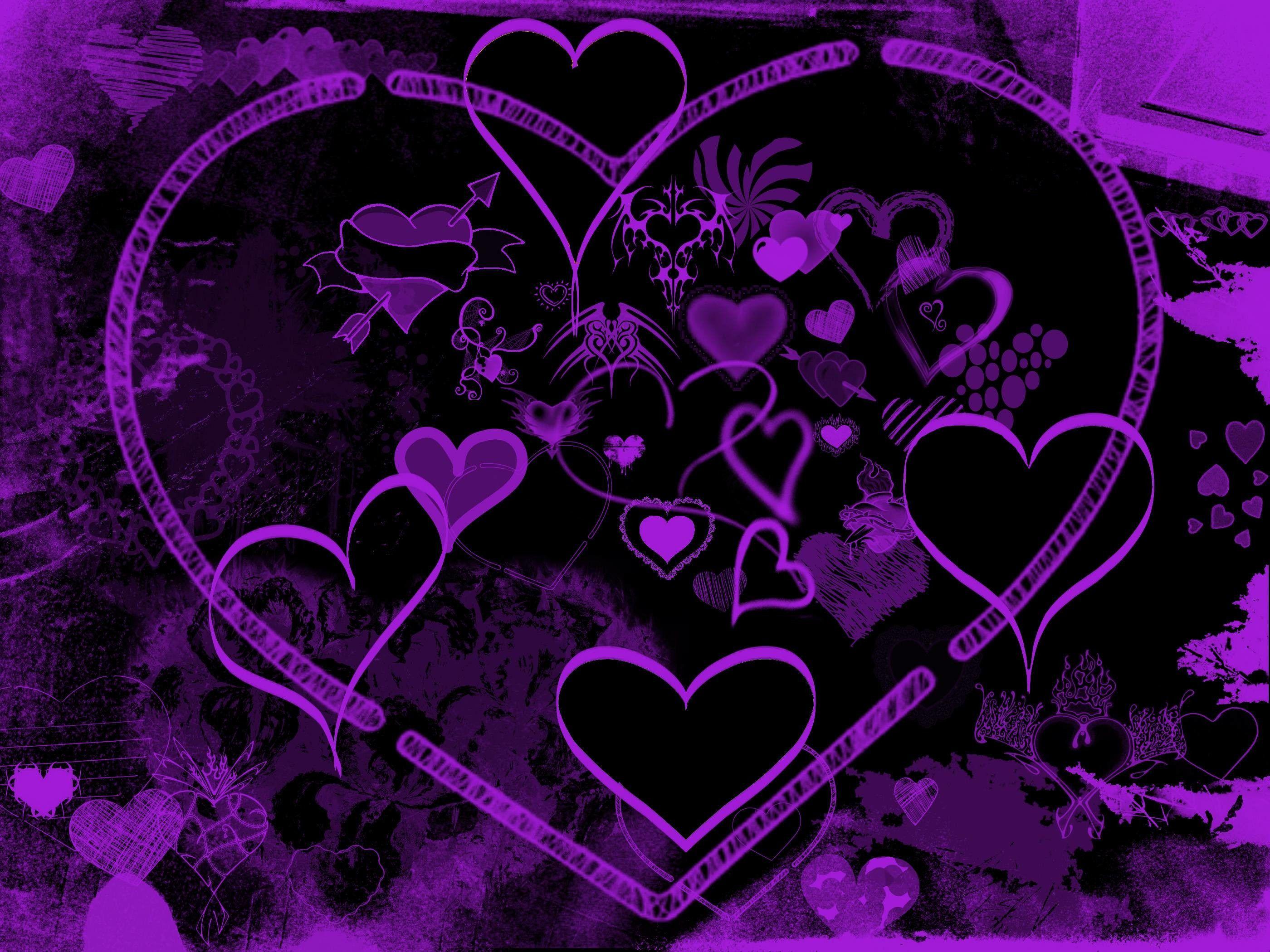 Bts Logo - Purple Hearts Wallpaper Download