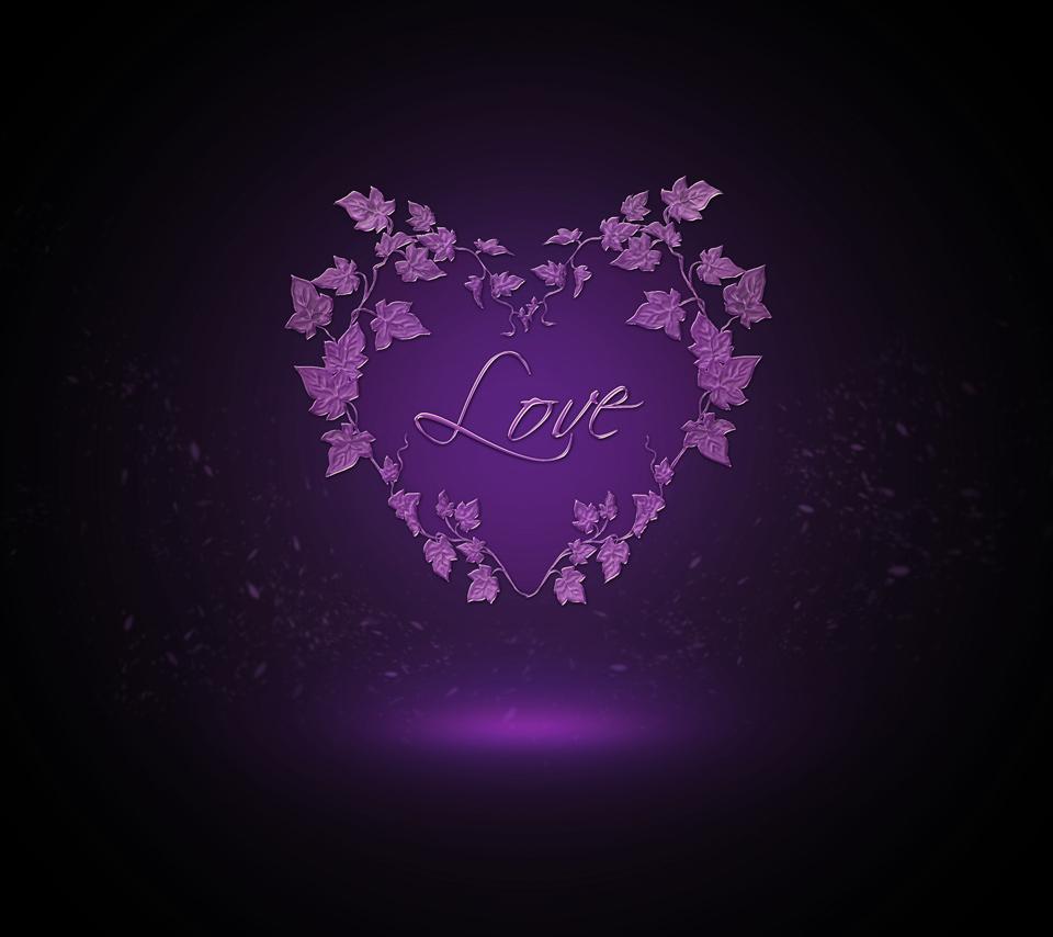 Free download Purple Love Heart Background [960x854]