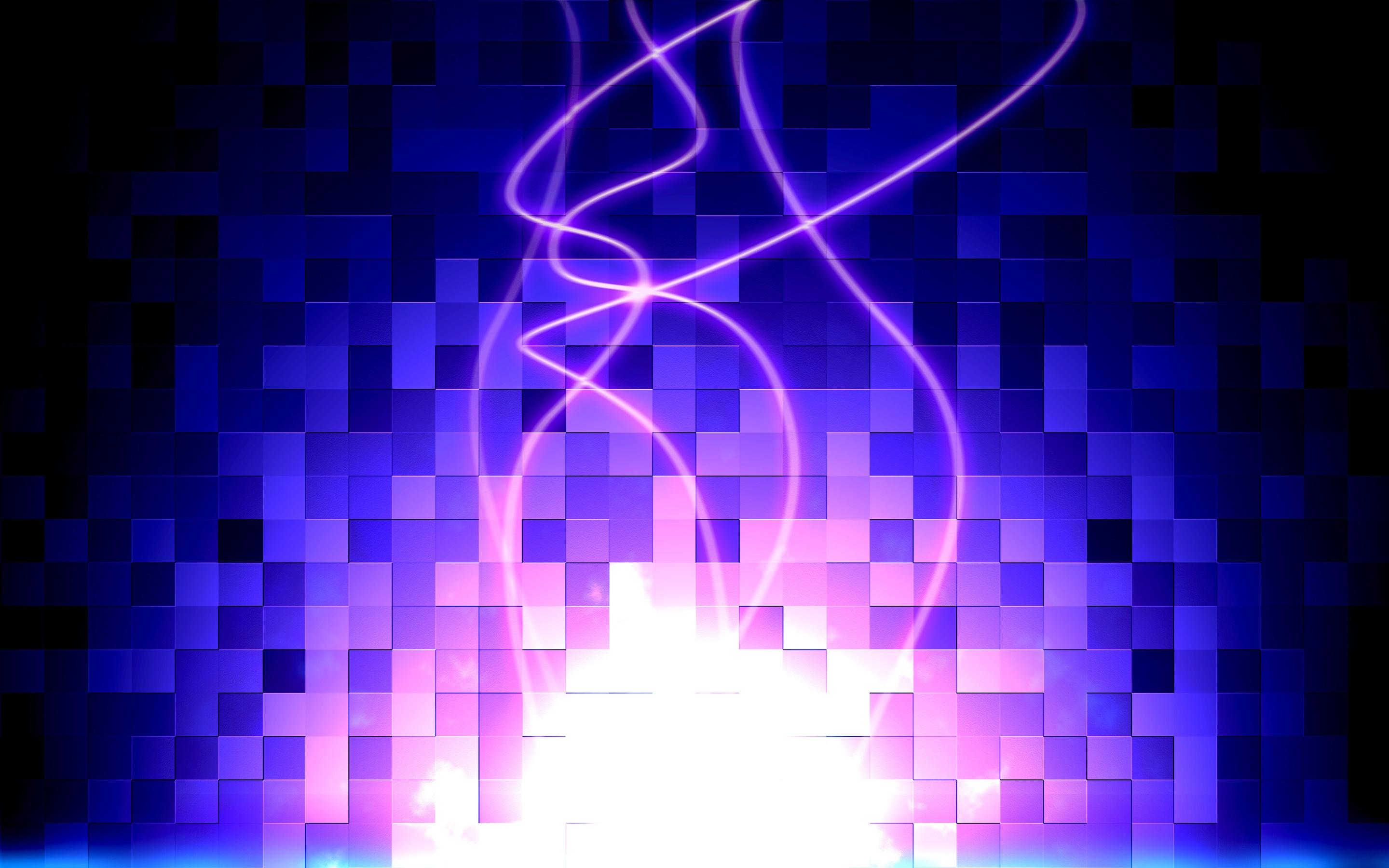 Purple Blue Abstract Cubes Wallpaper, Background