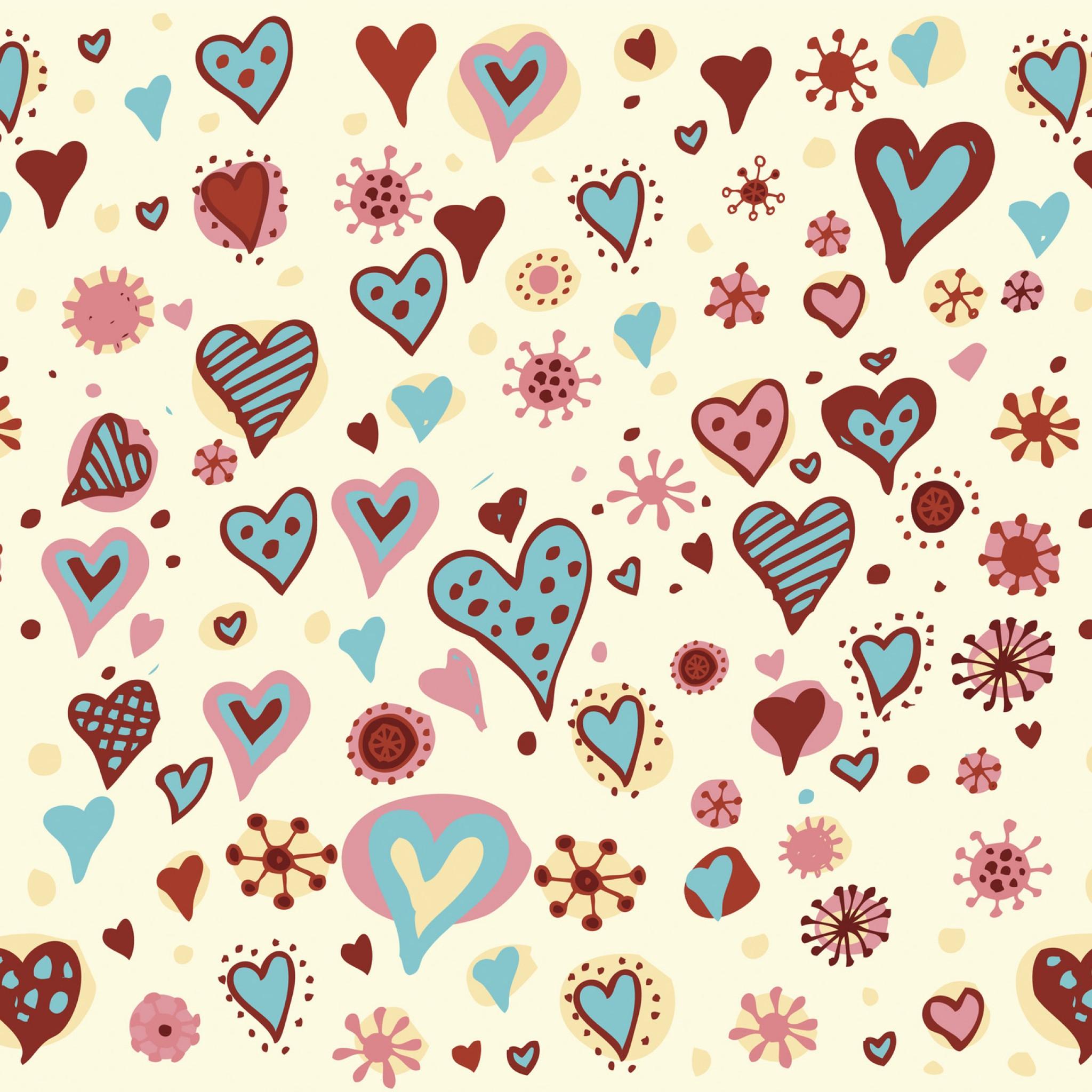 Valentines Day Hearts Textures iPad Air Wallpaper Free Download