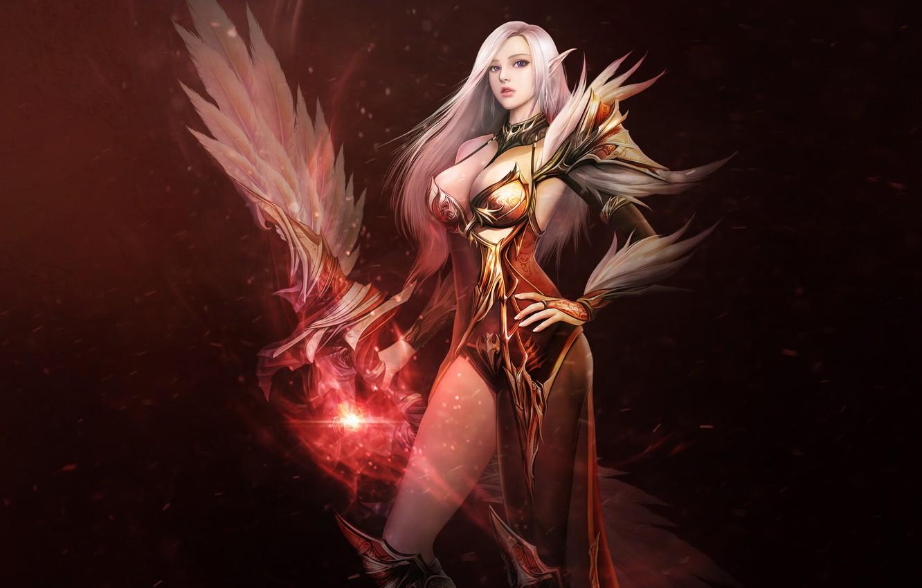 Wallpaper Girl, Fantasy, Beautiful, Art, Asian, Magic, Armor