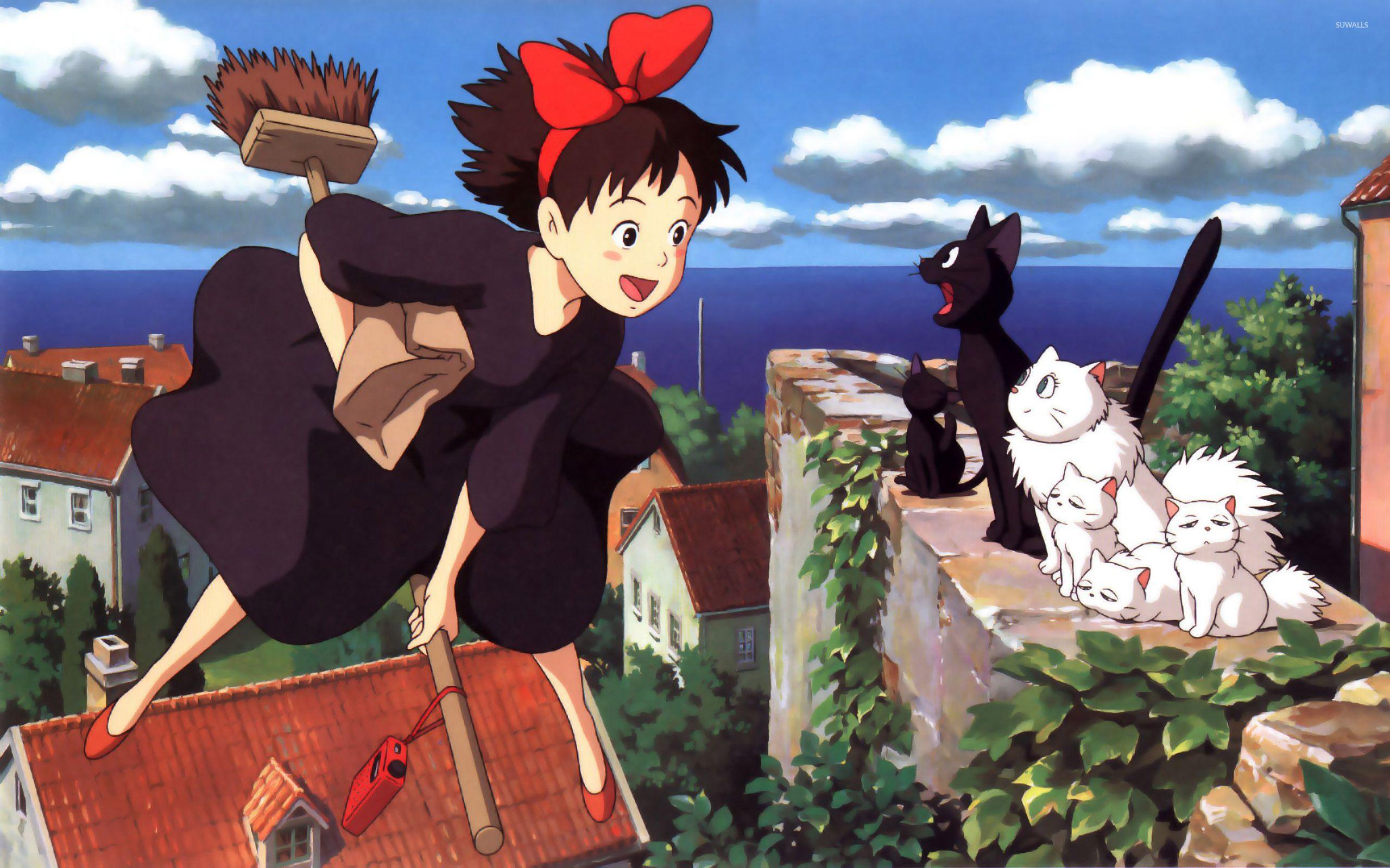 Jiji   Ghibli artwork Cat wall art Kikis delivery service cat