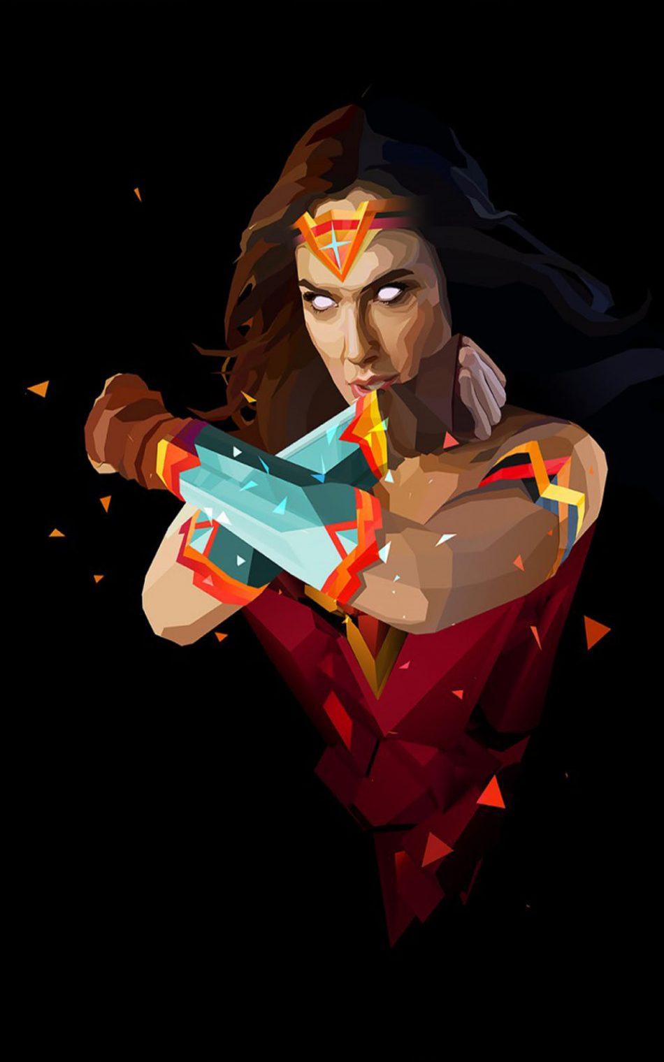 Wonder Woman Minimal Free 4K Ultra HD Mobile Wallpaper