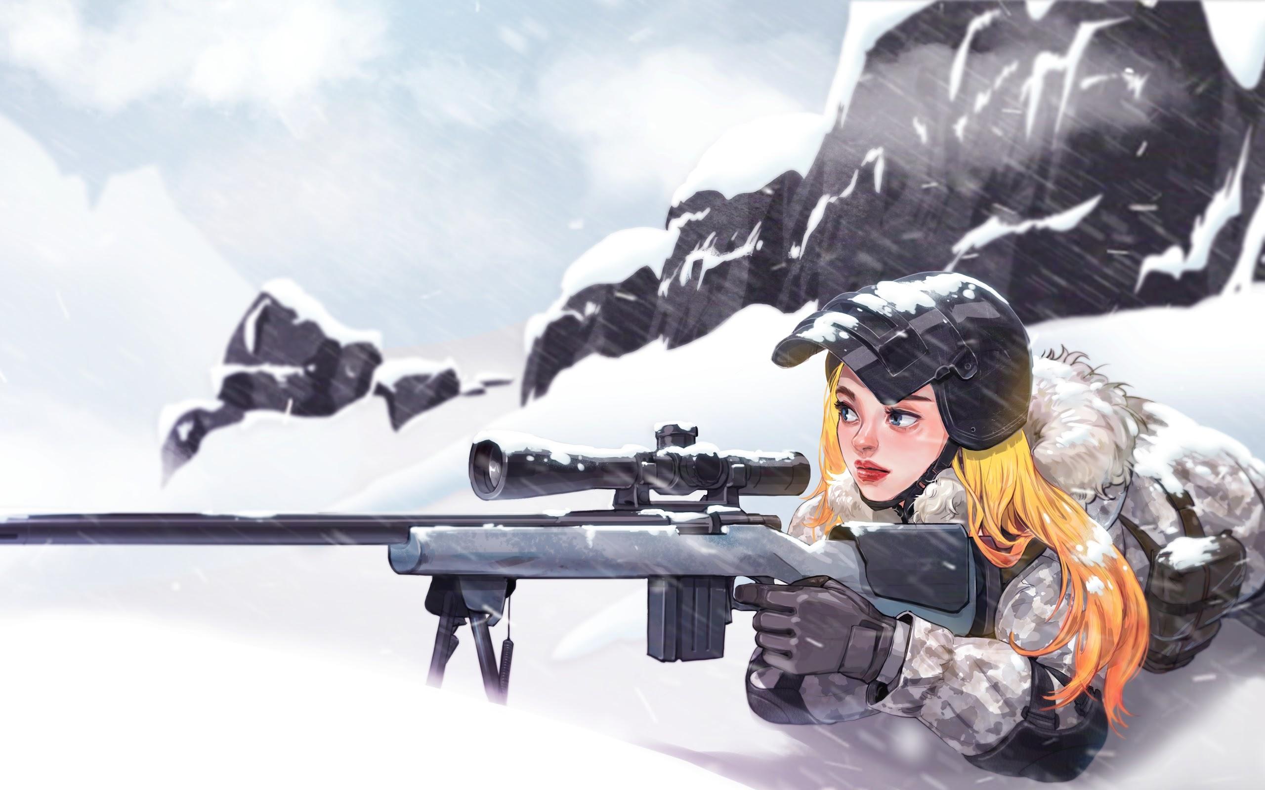 PUBG, Sniper, Girl, Sniper Rifle, PlayerUnknown's
