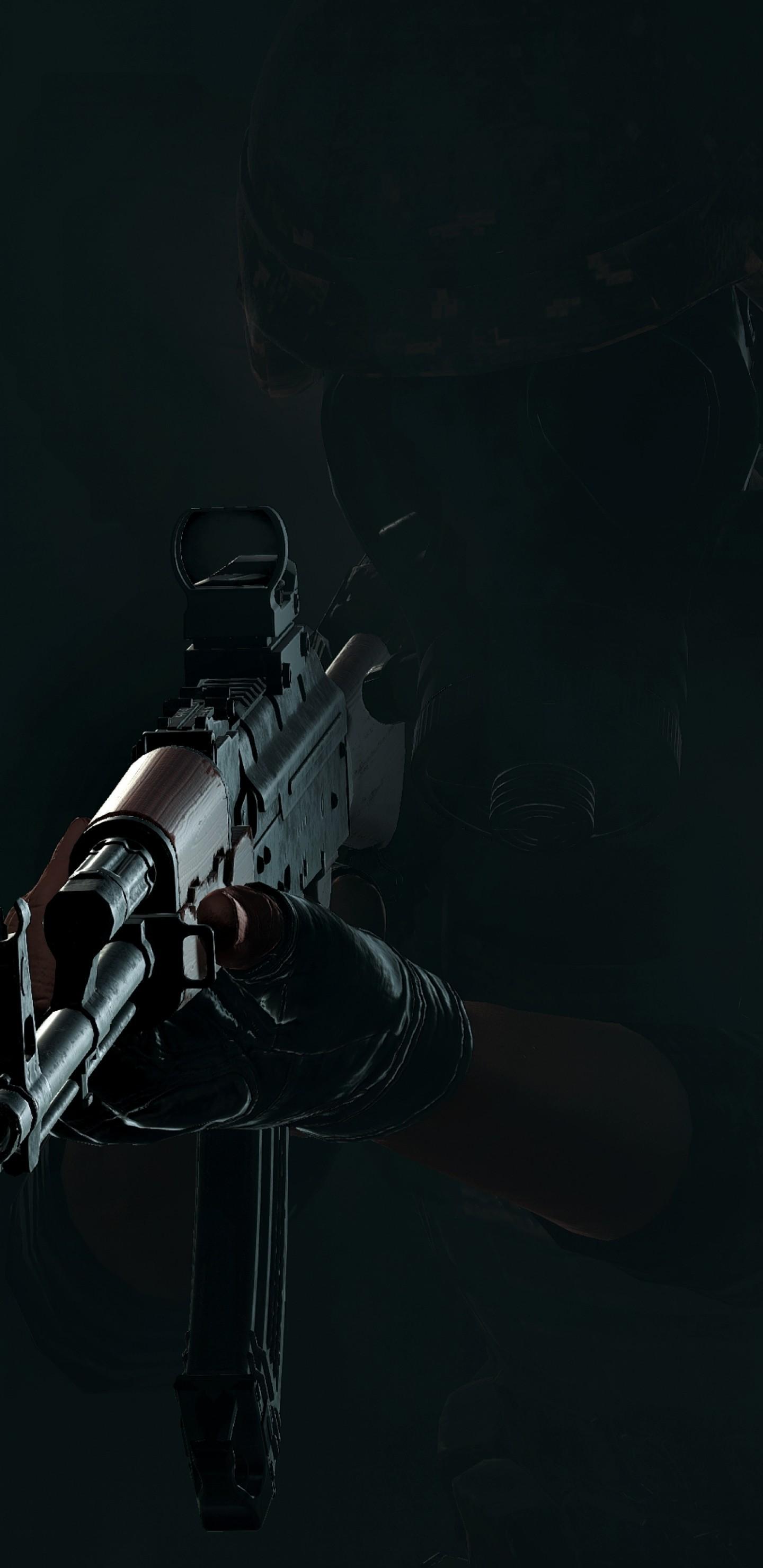 Download 1440x2960 Pubg, Artwork, Rifle, Mask