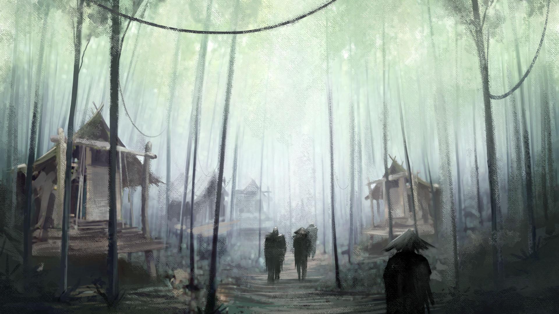 Bamboo Forest Camp. Wallpaper from Shadow Tactics: Blades