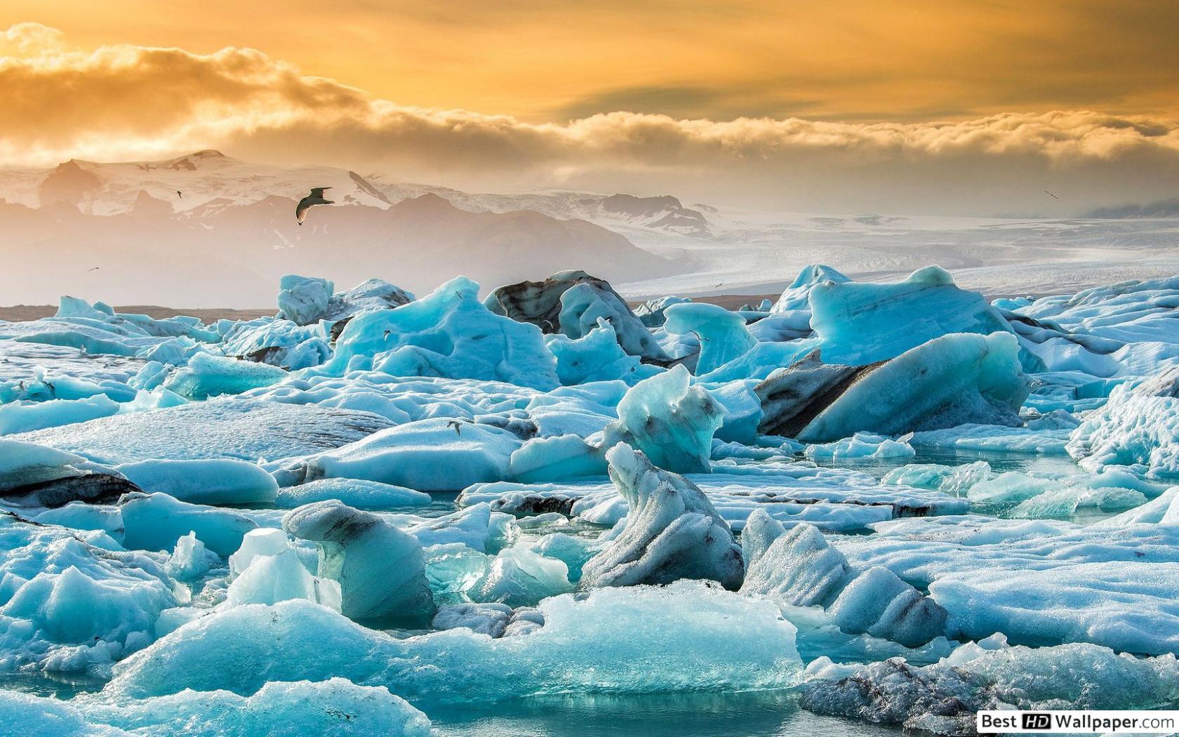 Frozen icebergs HD wallpaper download