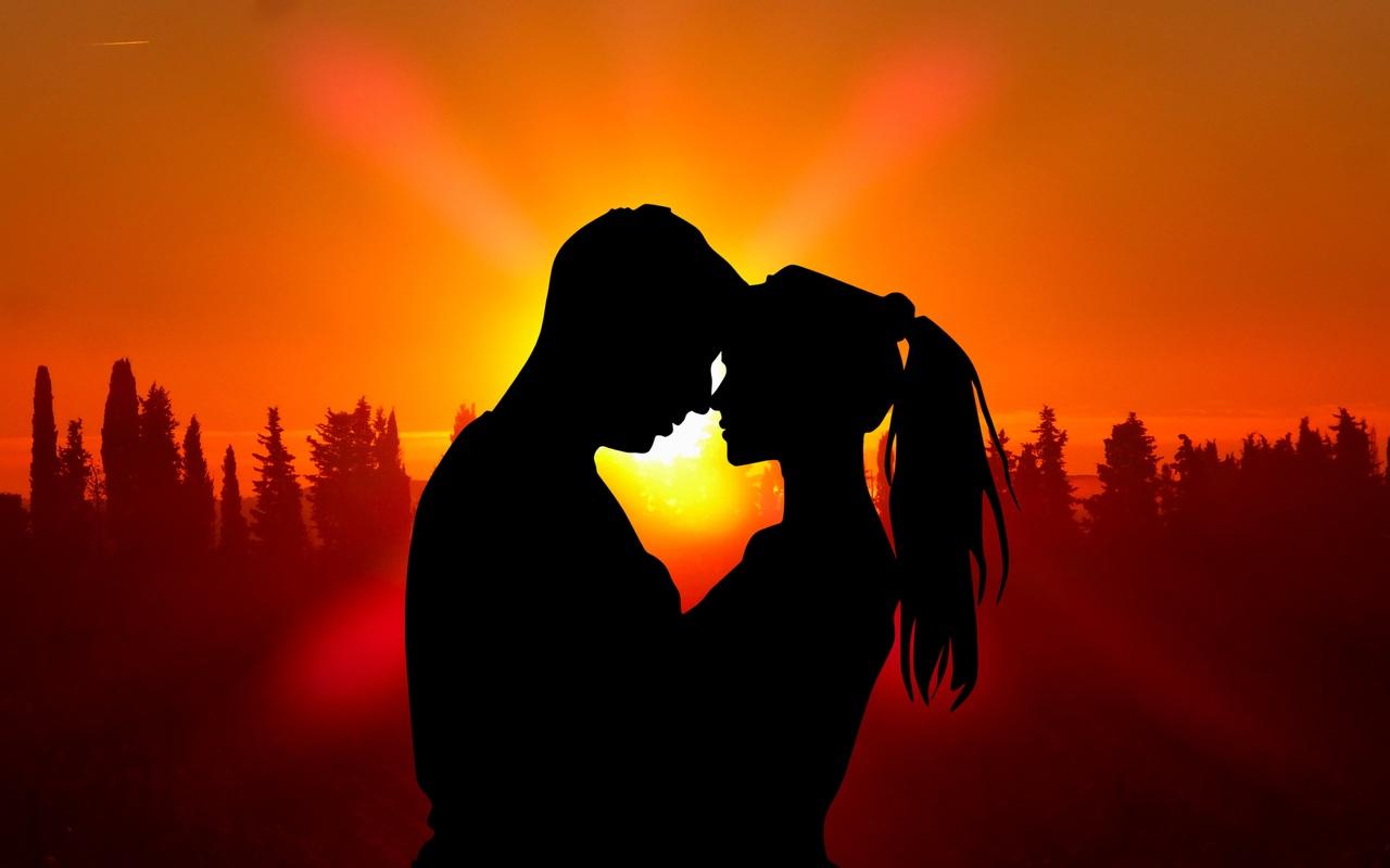 Sunset Couple Love Silhouette 5k 720P HD 4k