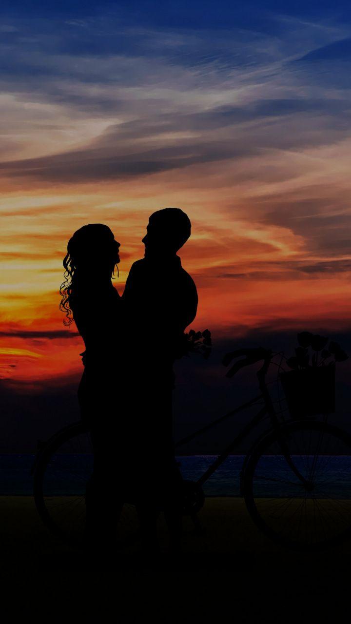 Couple, love, sunset, outdoor, 720x1280 wallpaper. Outdoor