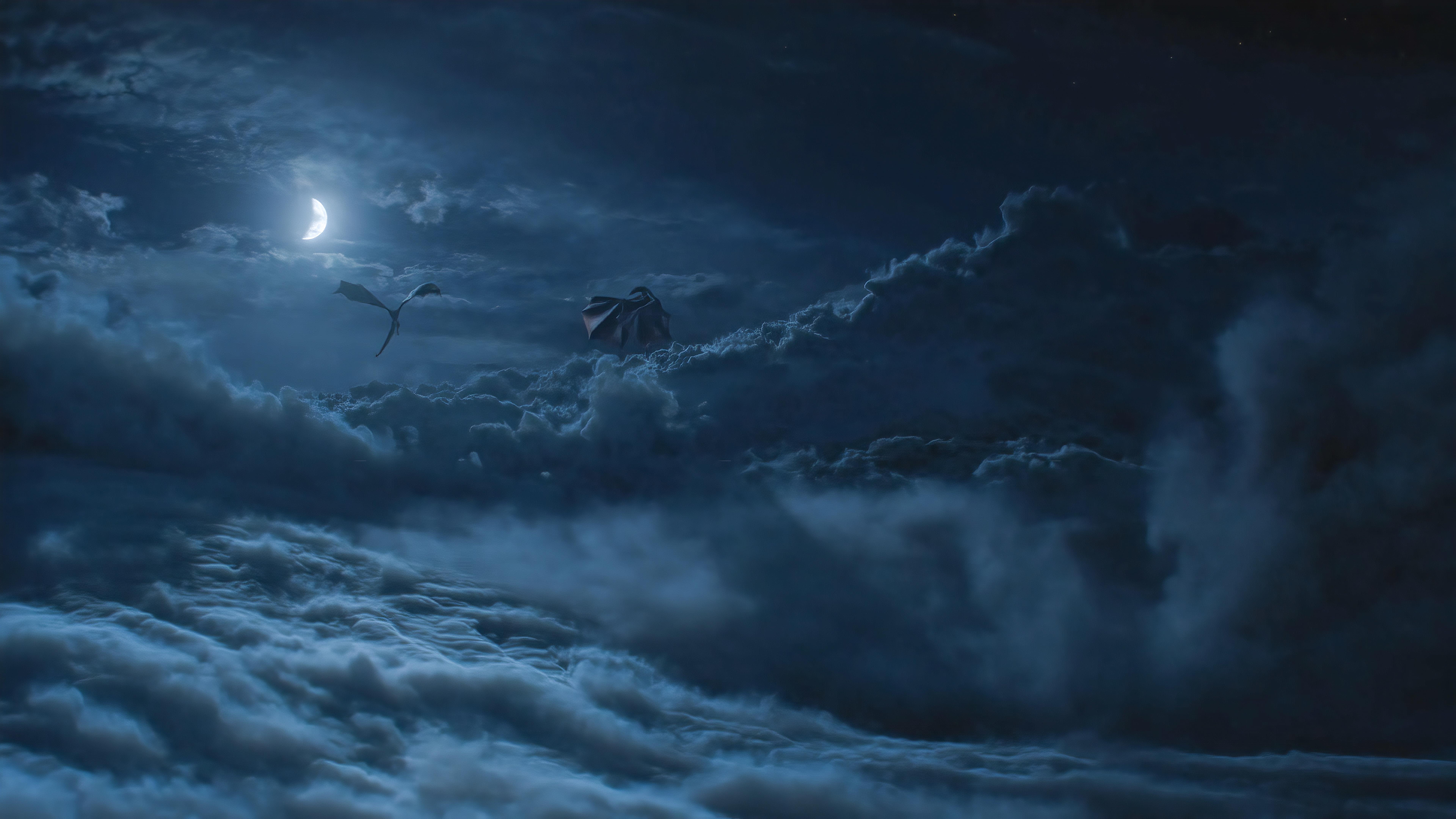 Dragons Above Cloud Game Of Throne Season 8 Wallpaper, HD TV