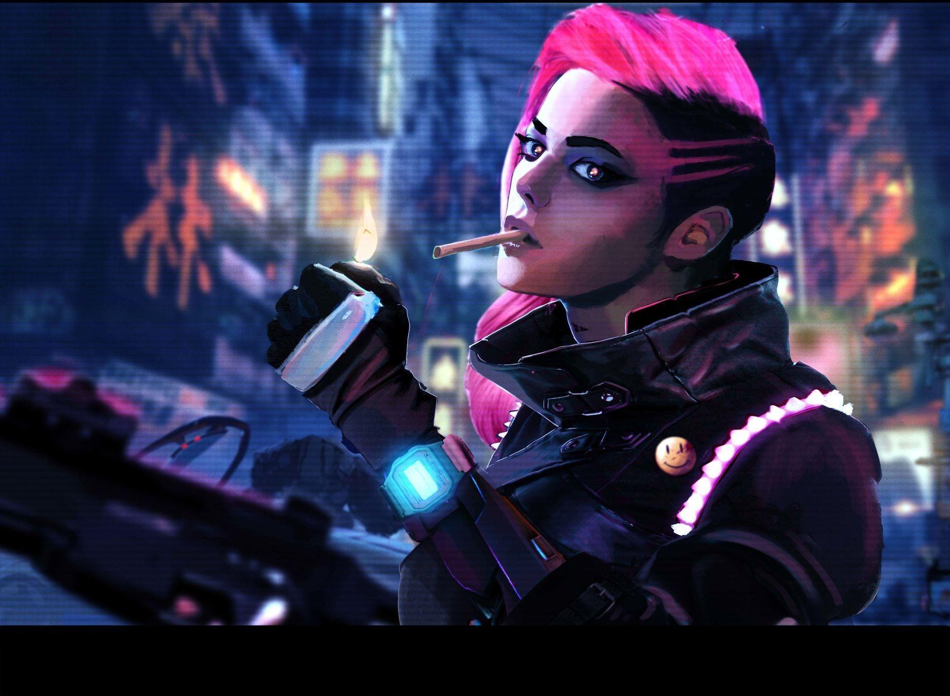 Cyberpunk Woman Wallpaper Free Cyberpunk Woman Background