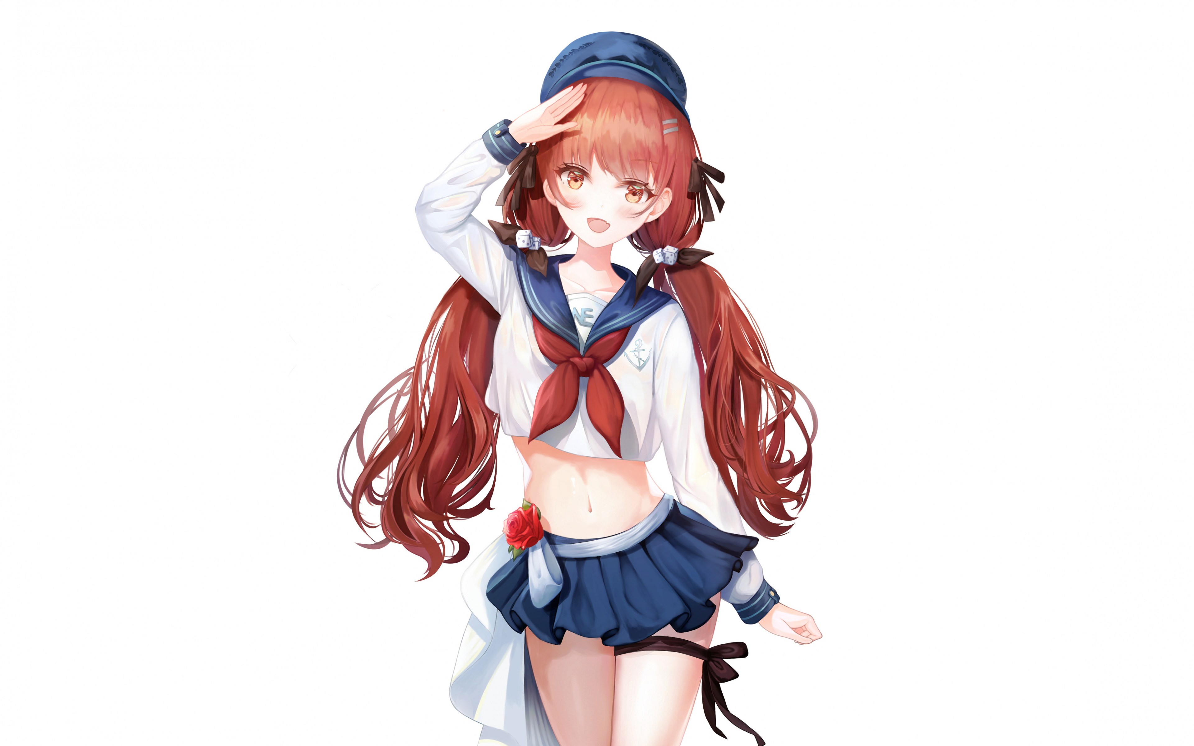 Download 3840x2400 wallpaper anime girl, long hair, red head