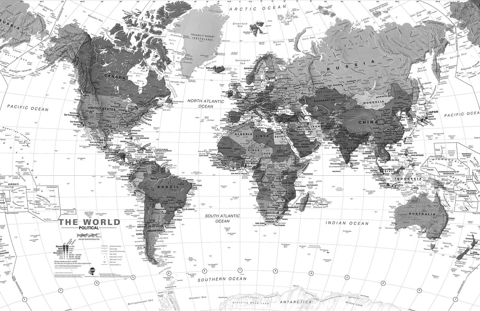 World Map Wallpaper Black And White Wallpaper