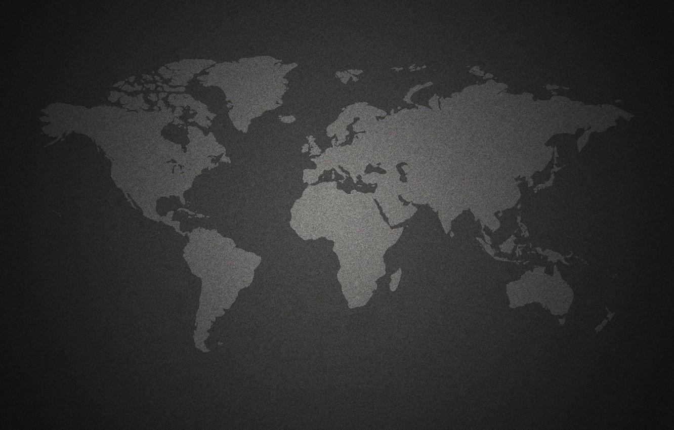 Wallpaper earth, the world, black background, world map, the continent image for desktop, section разное