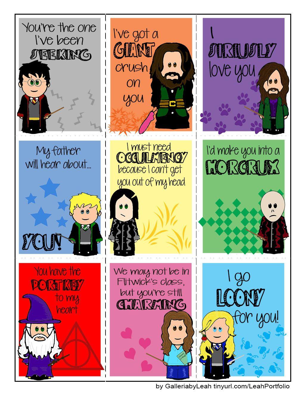 harry potter valentines cards. GalleriabyLeah. Harry